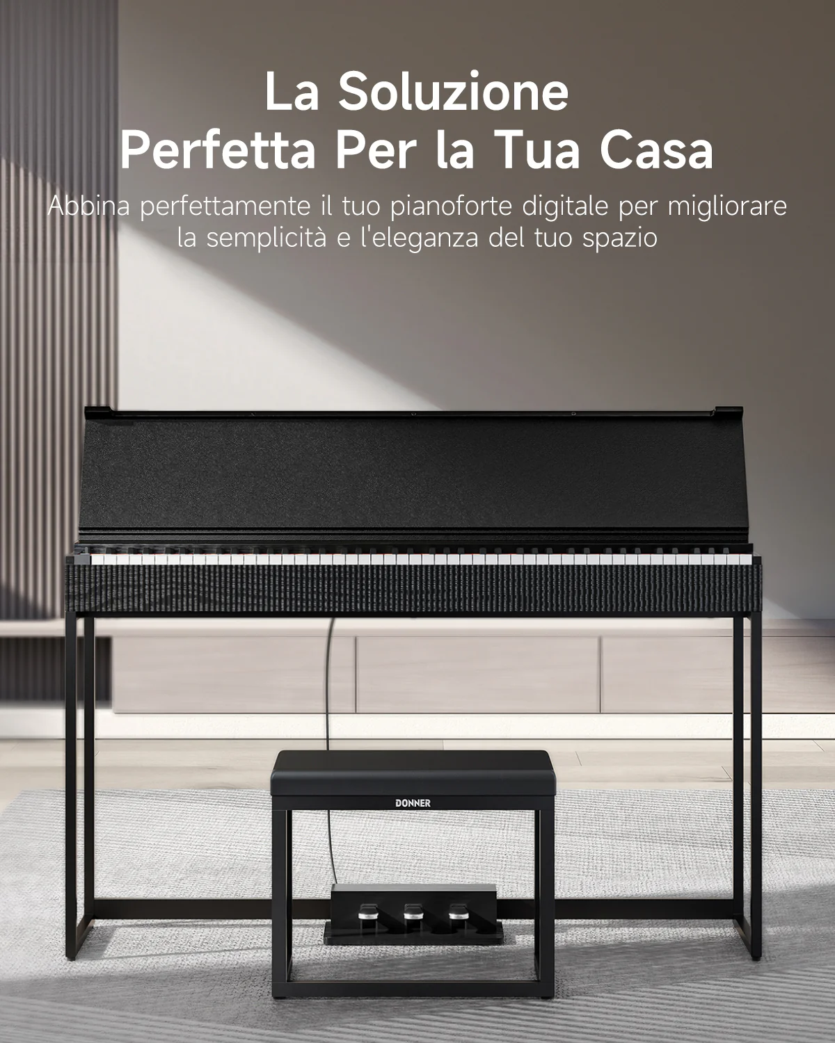 Donner DKB-200 Panca per pianoforte minimalista - Image 3