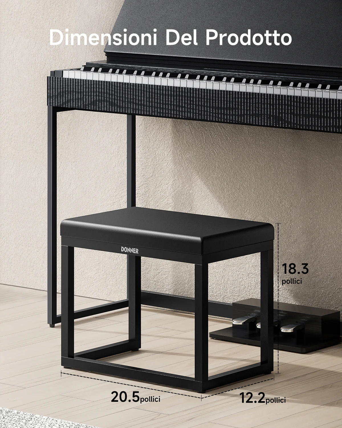 Donner DKB-200 Panca per pianoforte minimalista - Image 5