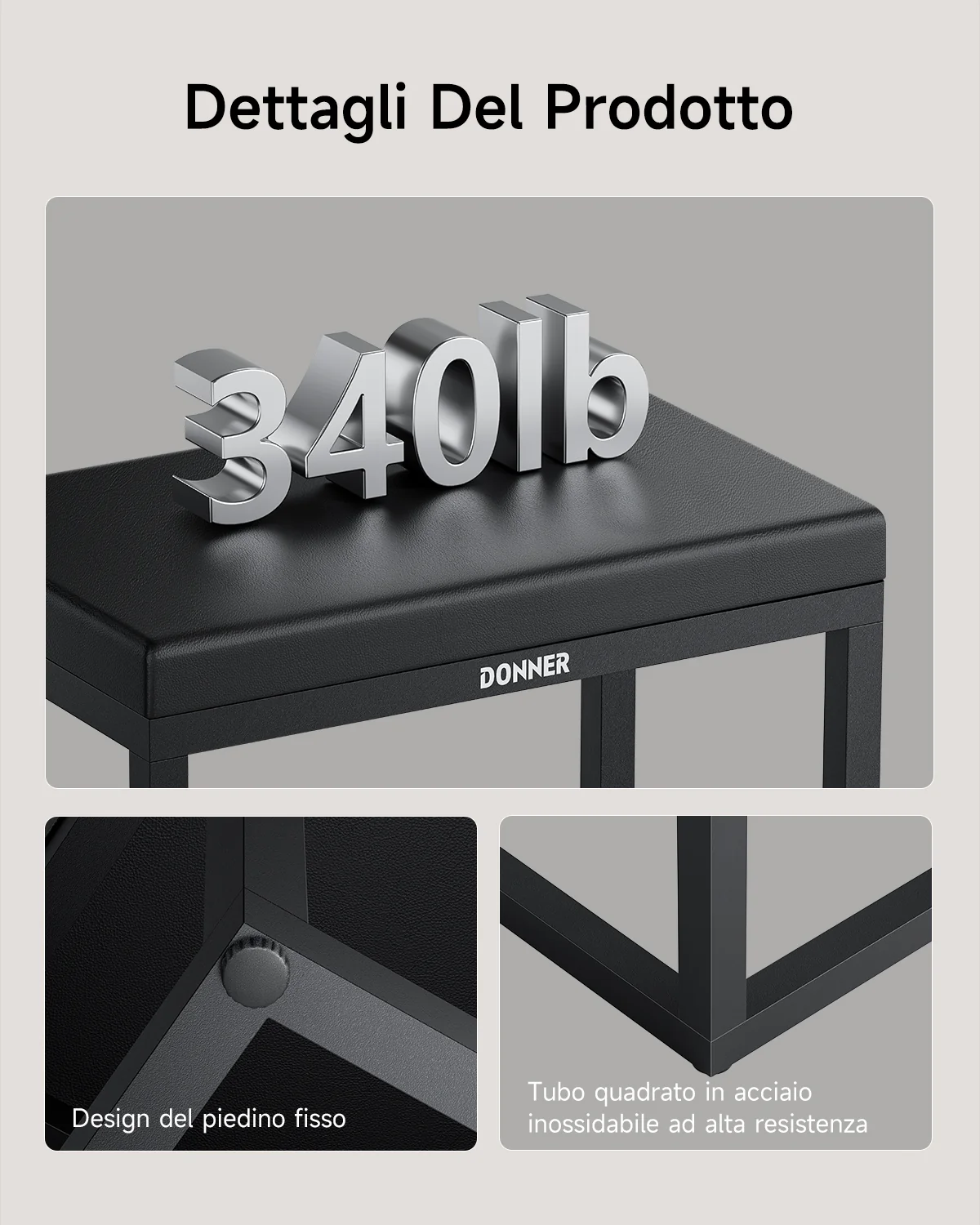 Donner DKB-200 Panca per pianoforte minimalista - Image 6
