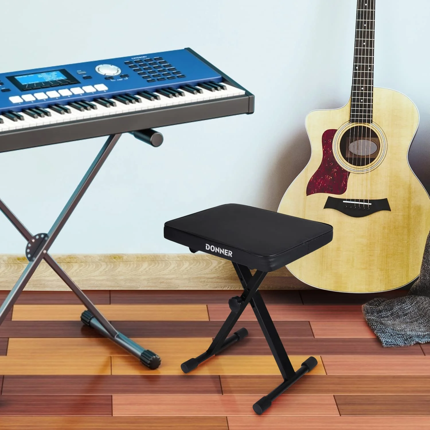Donner Sgabello per pianoforte a forma X regolabile in altezza - Image 12