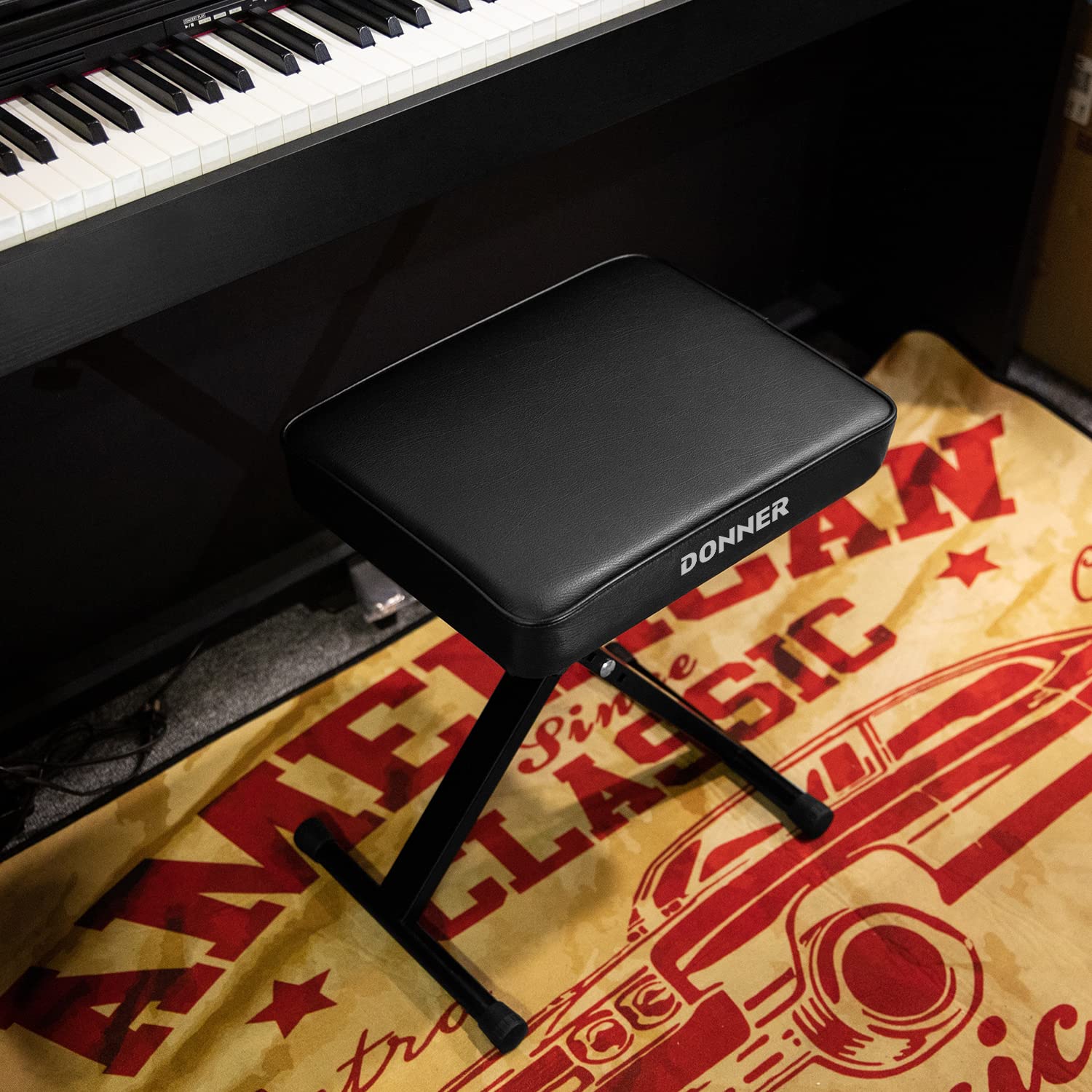 Donner Sgabello per pianoforte a forma X regolabile in altezza - Image 6
