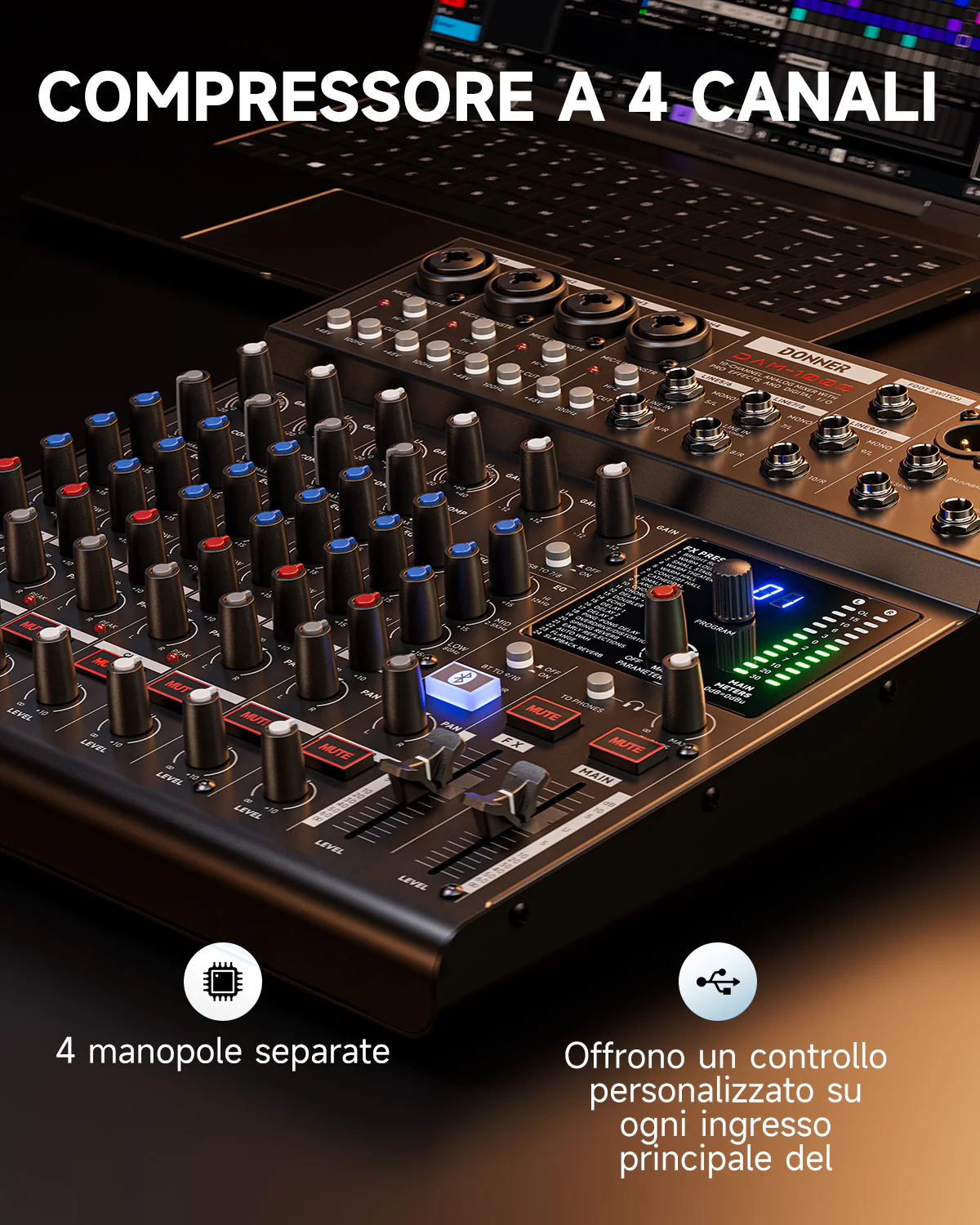 DONNER DAM1000 Mixer Audio - Image 11