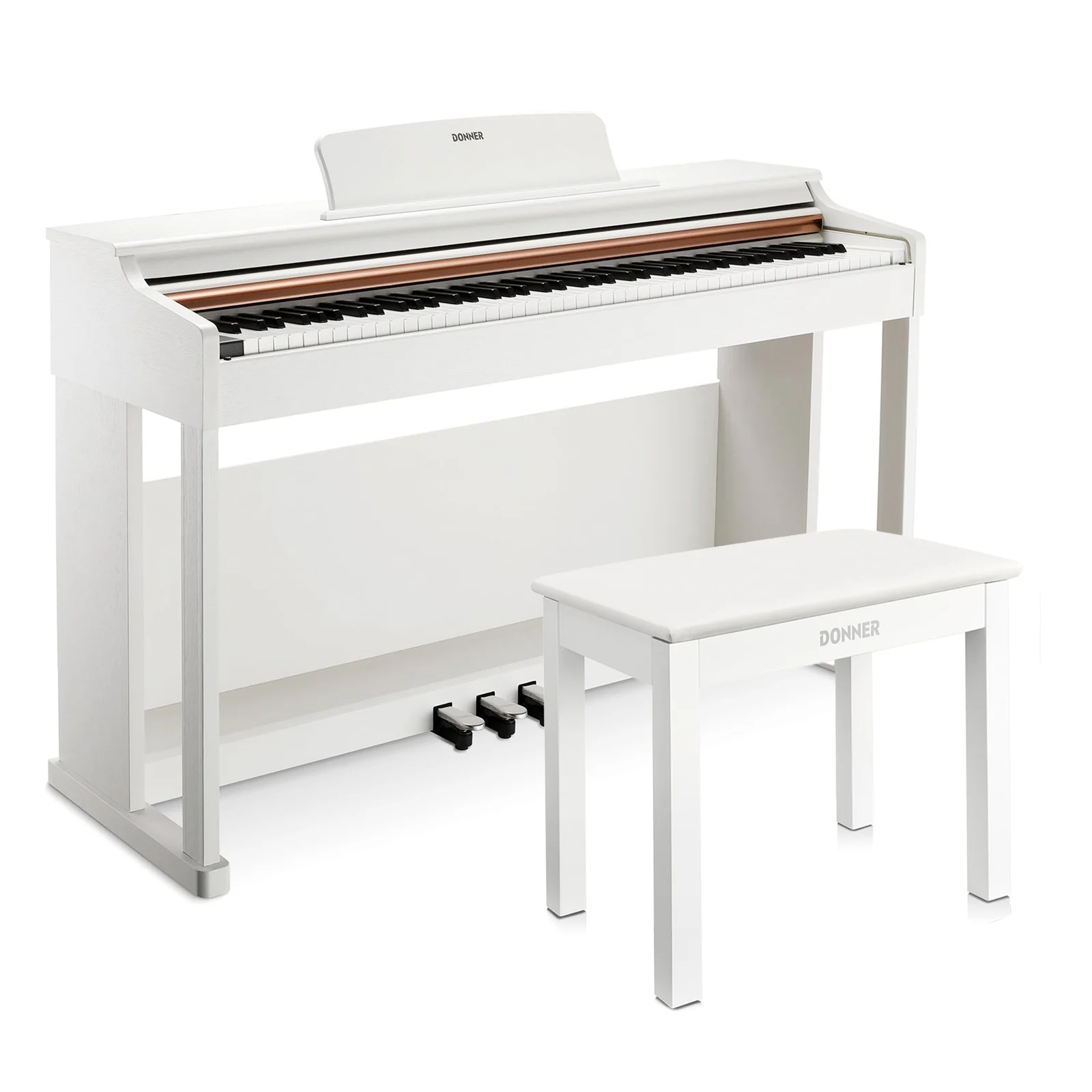Donner DDP-100 Pianoforte digitale bianco con tastiera pesata - Image 13