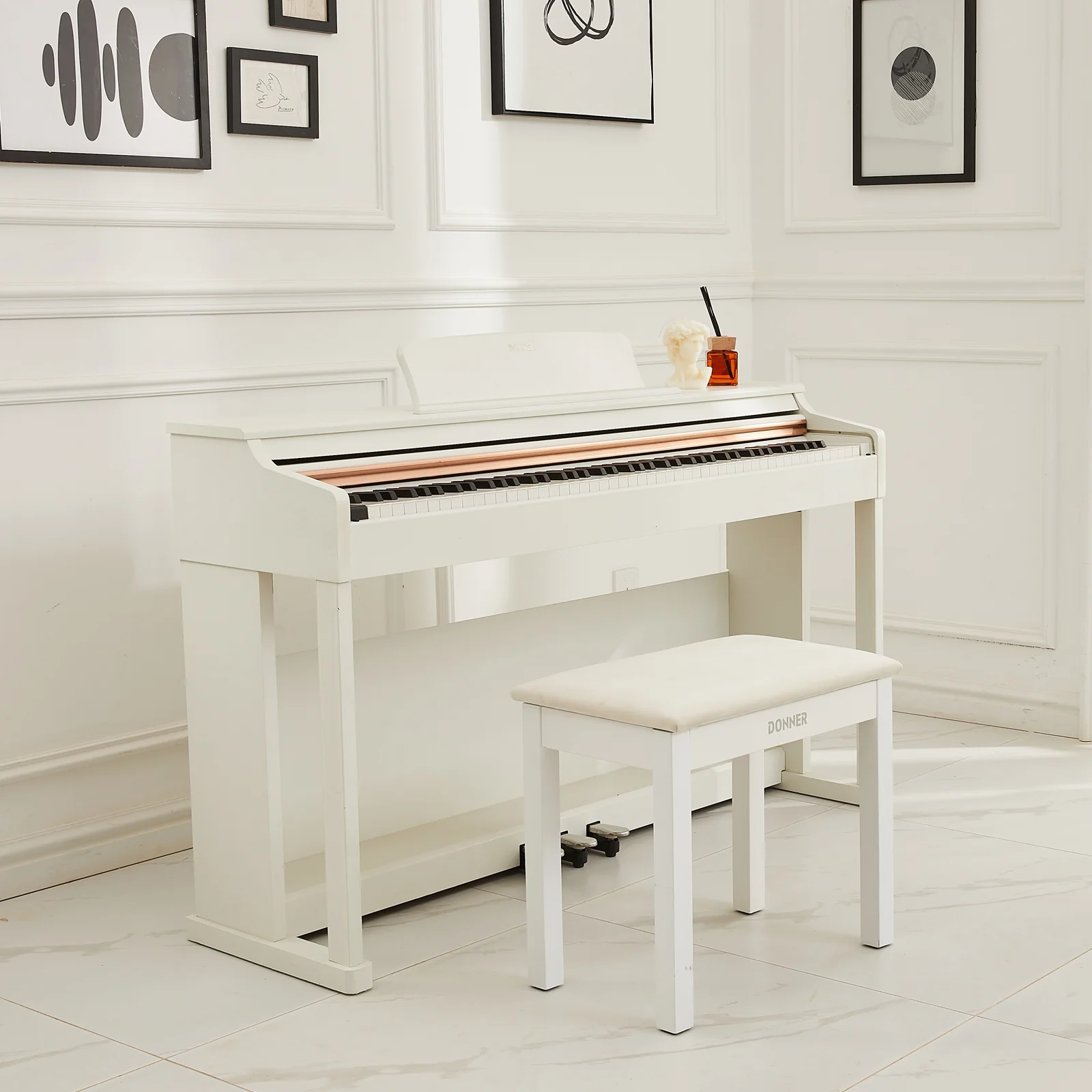 Donner DDP-100 Pianoforte digitale bianco con tastiera pesata - Image 14