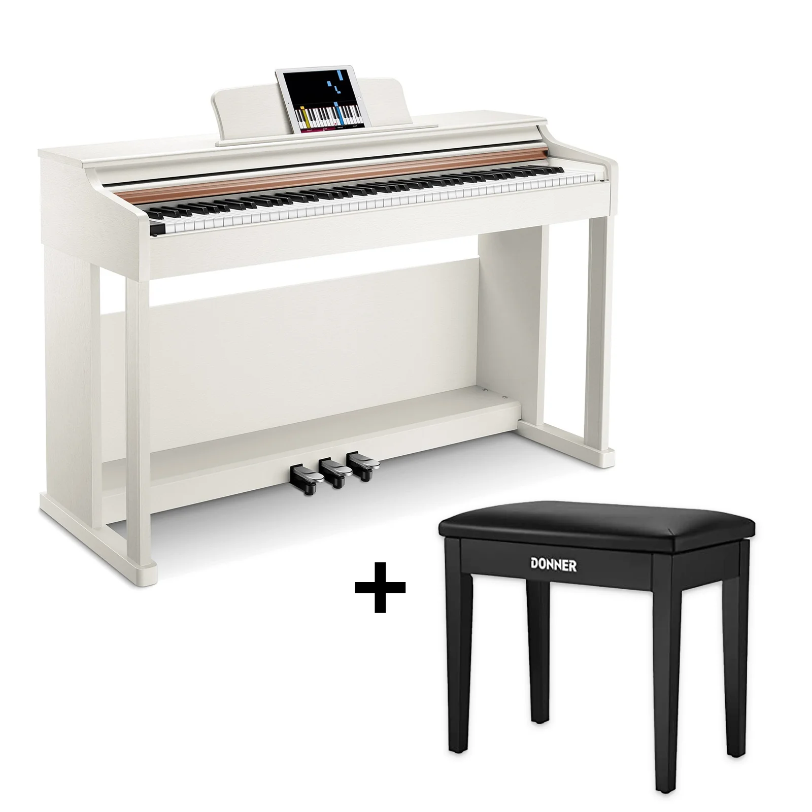 Donner DDP-100 Pianoforte digitale bianco con tastiera pesata - Image 18