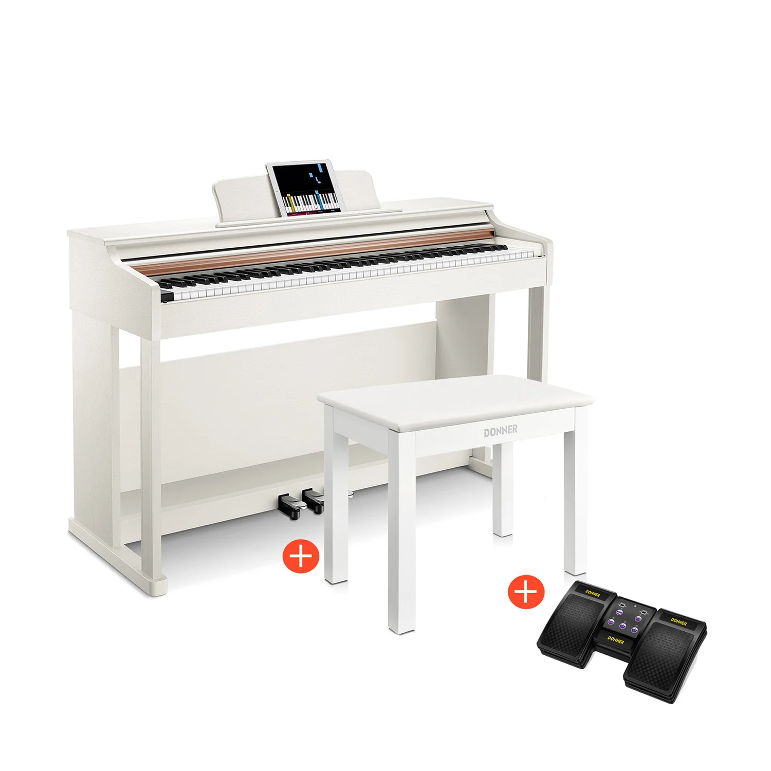 Donner DDP-100 Pianoforte digitale bianco con tastiera pesata - Image 20