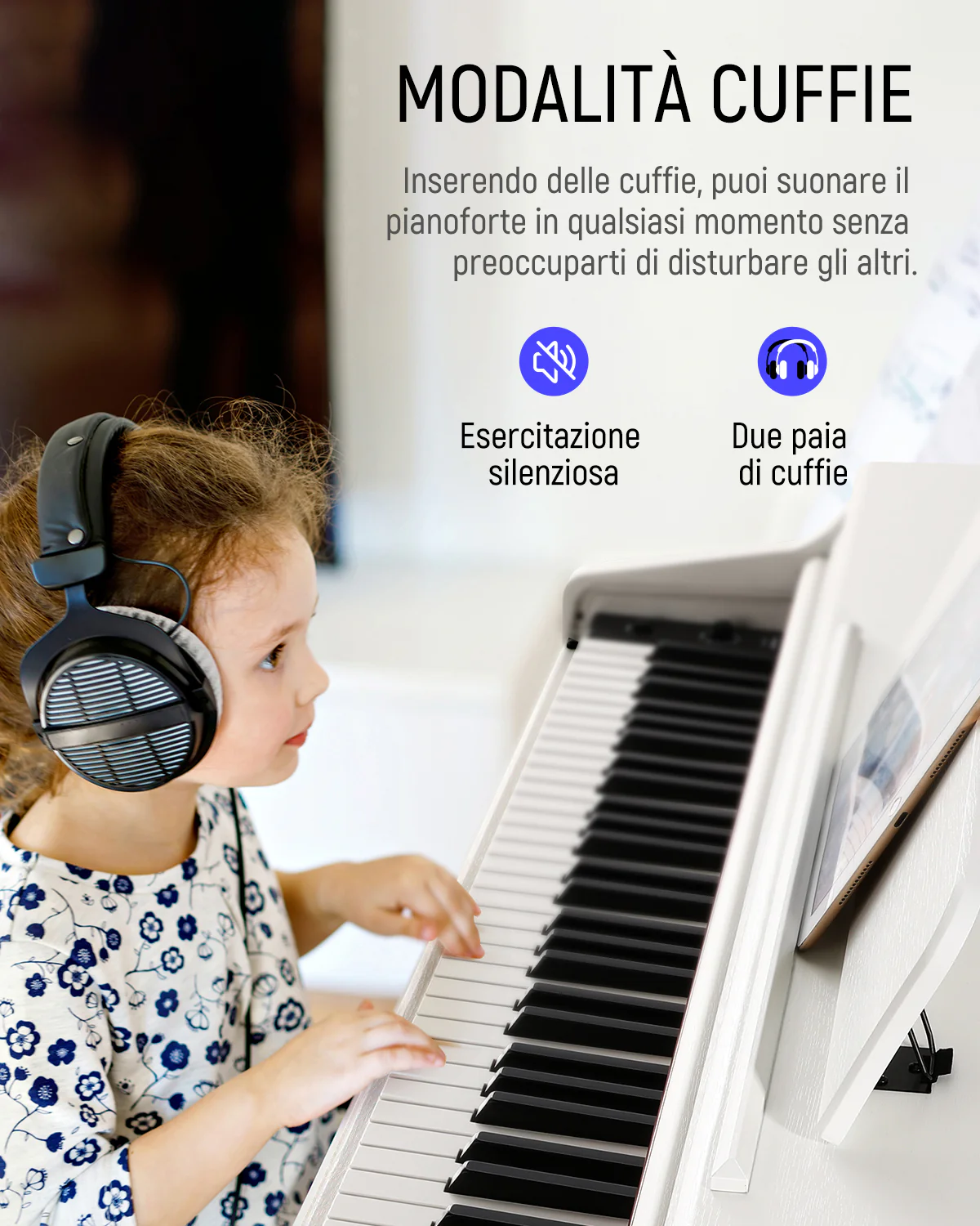 Donner DDP-100 Pianoforte digitale bianco con tastiera pesata - Image 6