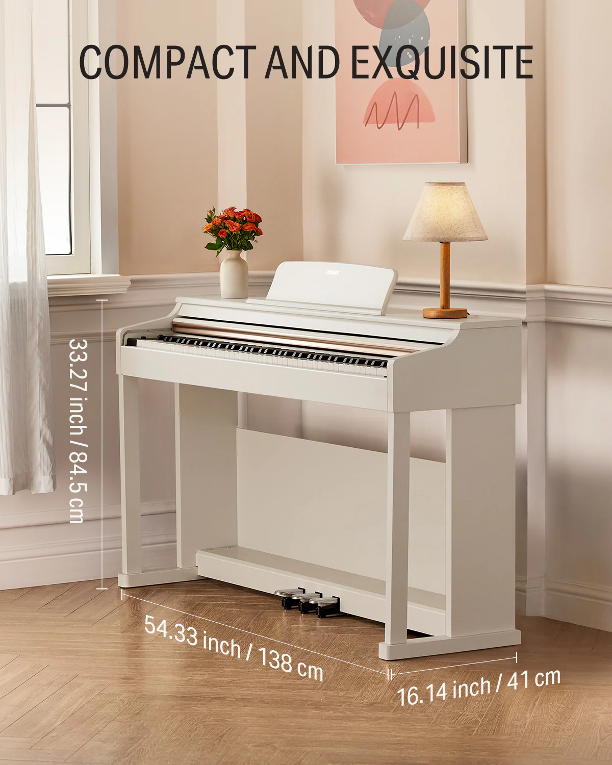 Donner DDP-100 Pianoforte digitale bianco con tastiera pesata - Image 8