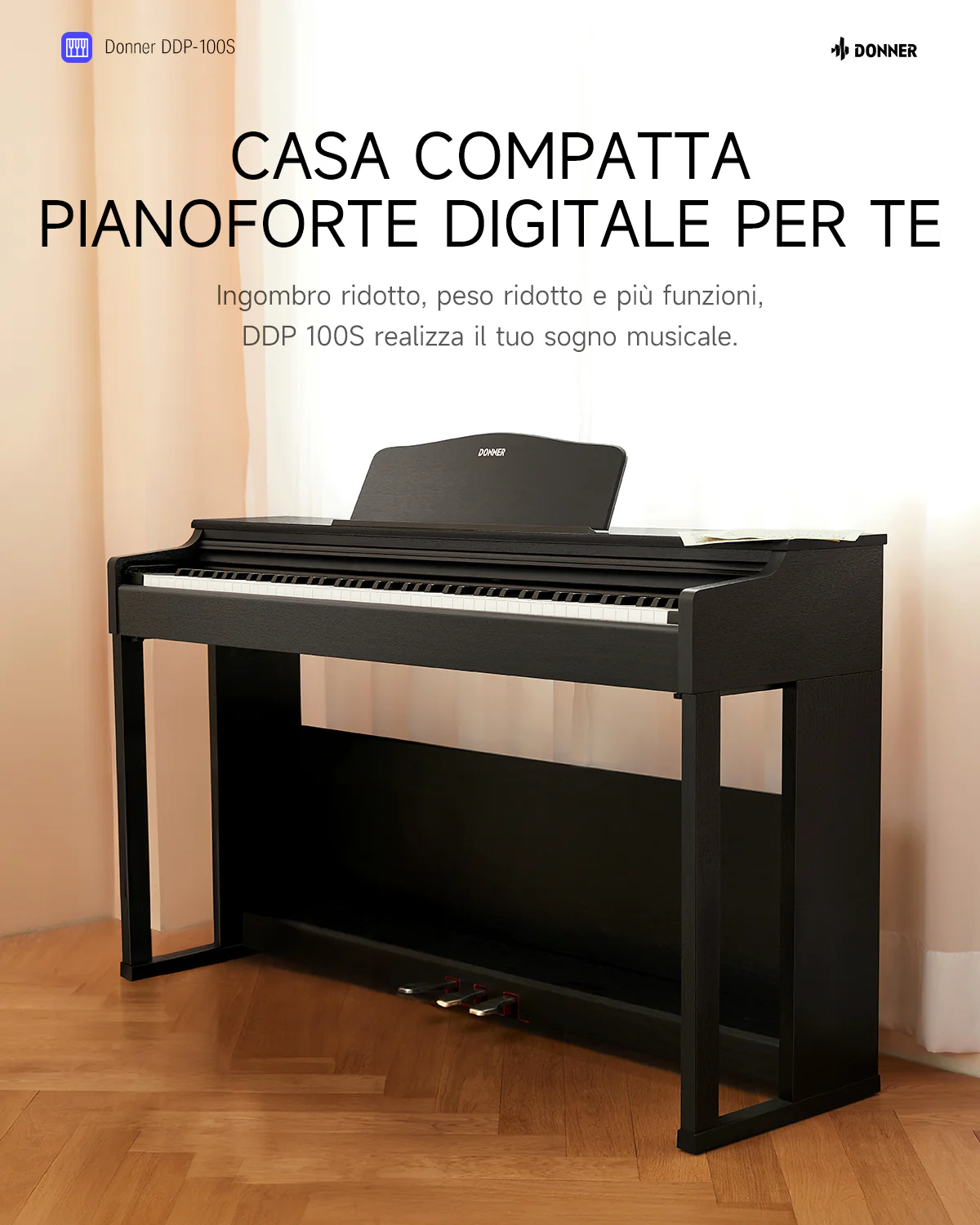 Donner DDP-100S Piano Digitale con Meccanismo a Martello Progressivo - Image 11