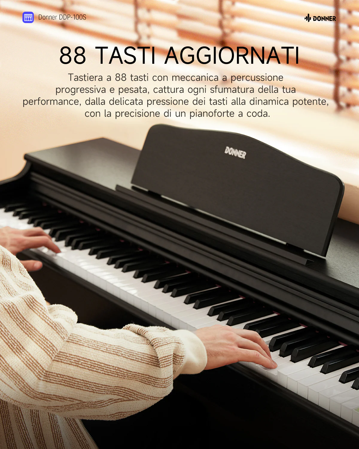 Donner DDP-100S Piano Digitale con Meccanismo a Martello Progressivo - Image 12
