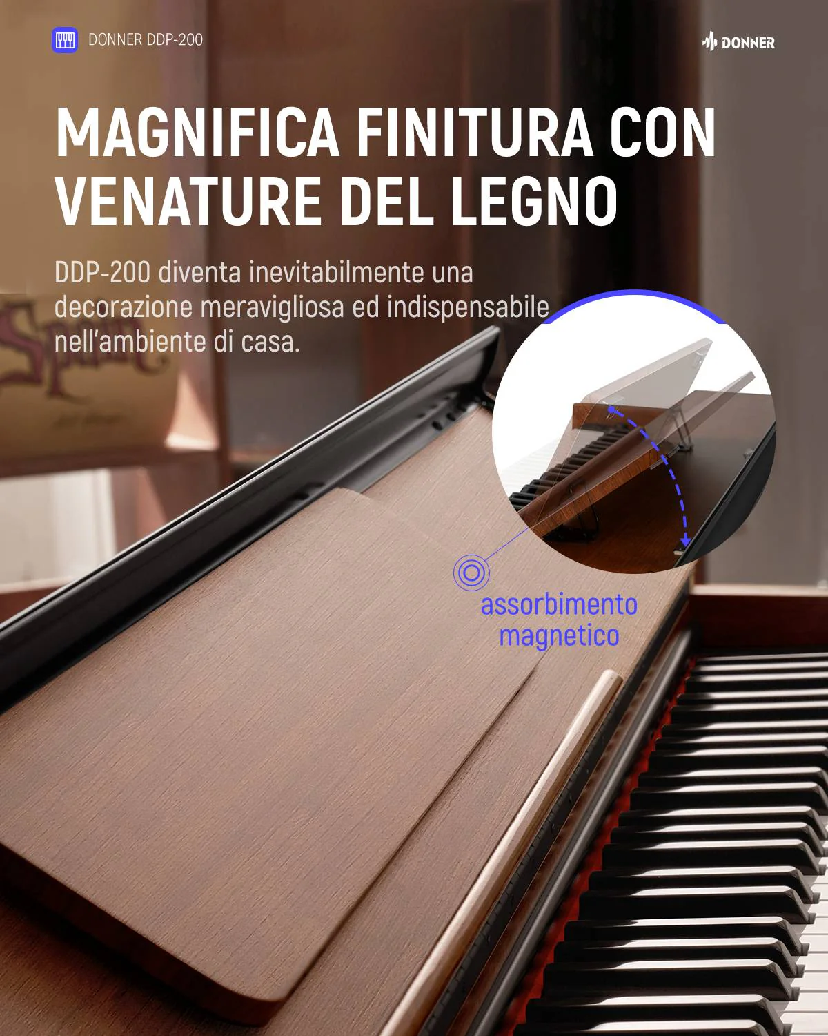 Donner DDP-200 Pianoforte Digitale con Azione a Martello Graduale - Image 13