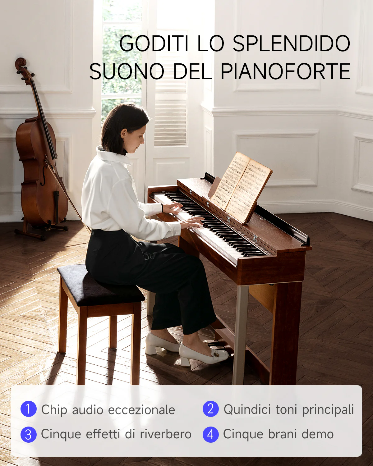 Donner DDP-200 Pianoforte Digitale con Azione a Martello Graduale - Image 26