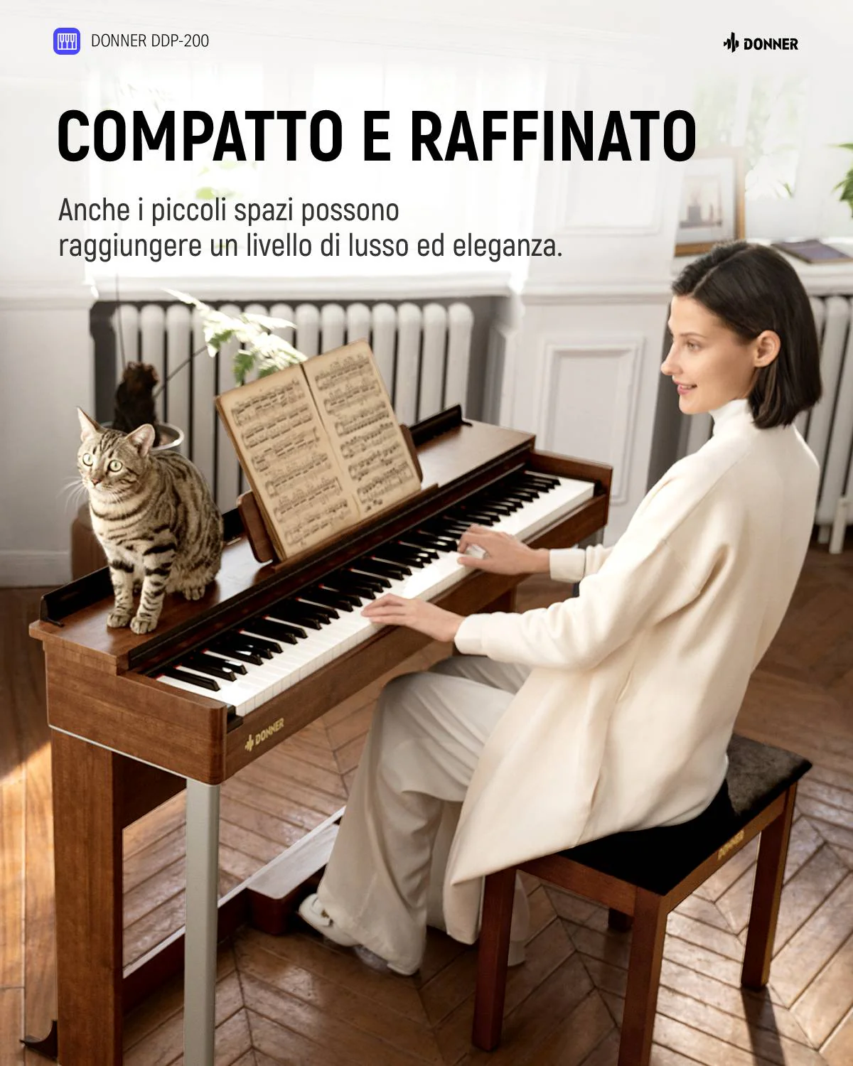 Donner DDP-200 Pianoforte Digitale con Azione a Martello Graduale - Image 6