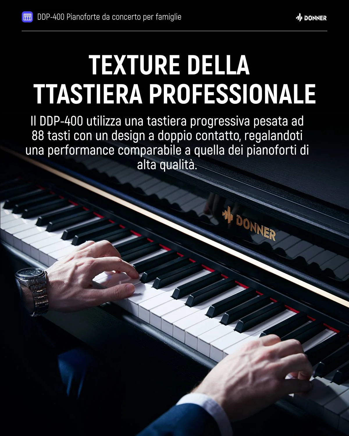 Donner DDP-400 Premium Pianoforte digitale verticale - Image 5