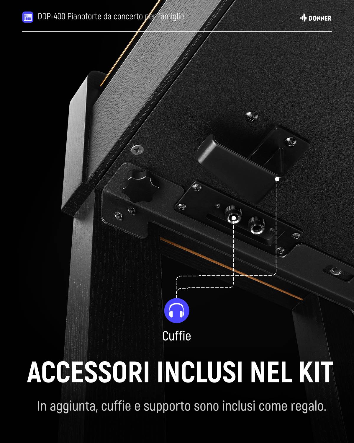 Donner DDP-400 Premium Pianoforte digitale verticale - Image 9