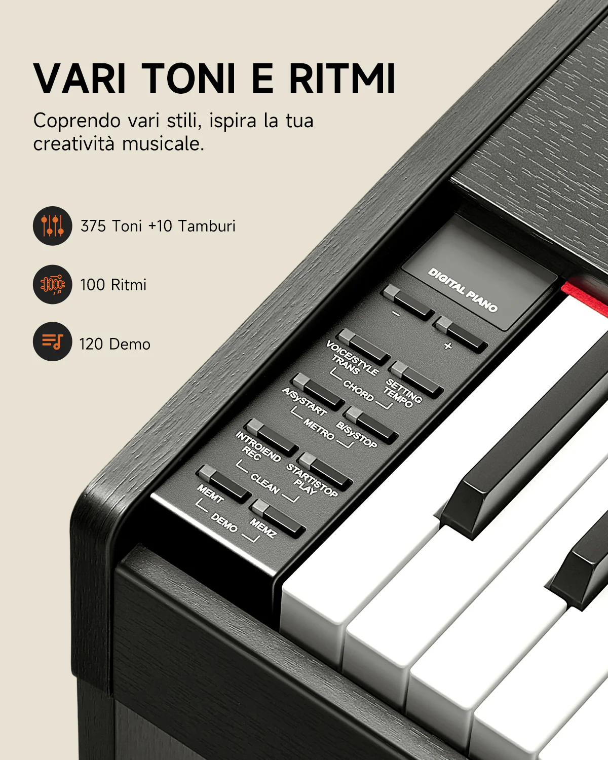 Donner DDP-50 pianoforte digitale pesato a 88 tasti - Image 8
