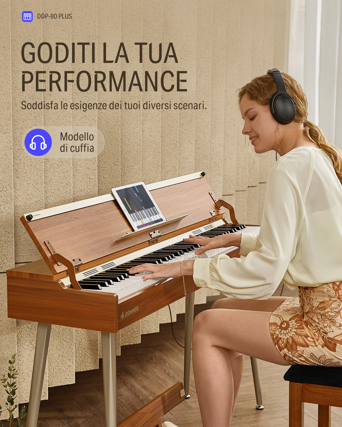 Donner DDP-80 PLUS Pianoforte digitale con coperchio semiaperto - Image 10