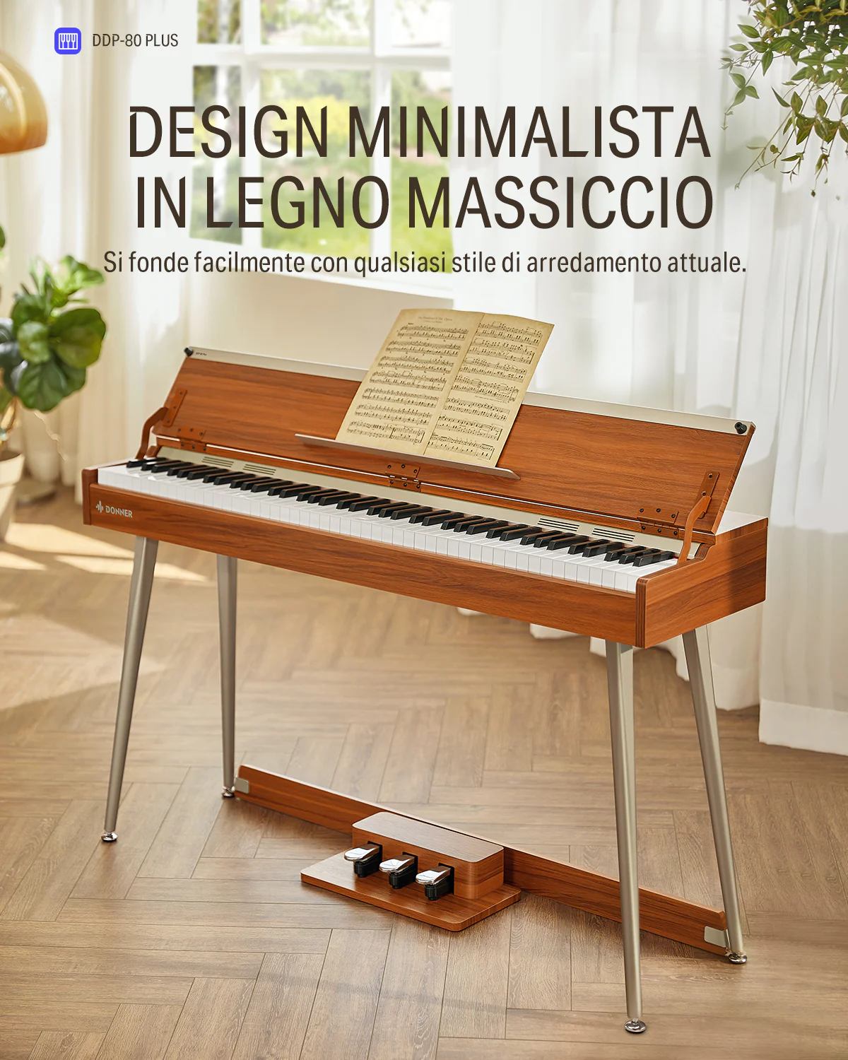 Donner DDP-80 PLUS Pianoforte digitale con coperchio semiaperto - Image 13