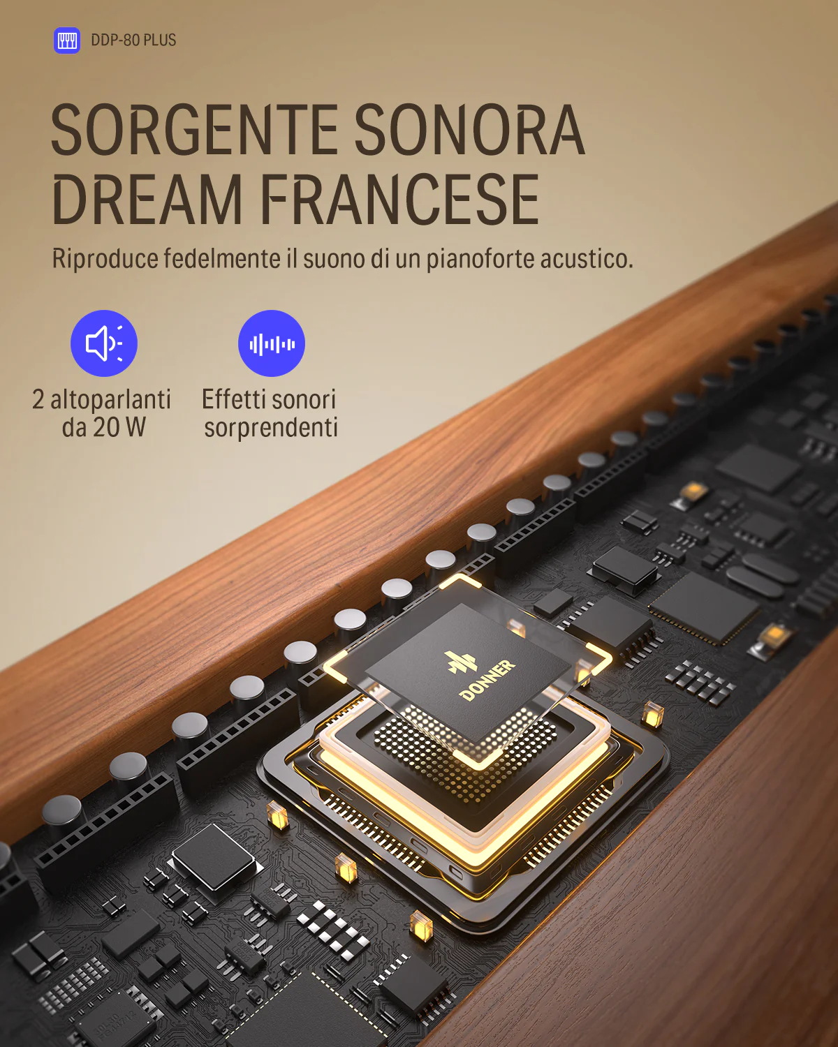Donner DDP-80 PLUS Pianoforte digitale con coperchio semiaperto - Image 14