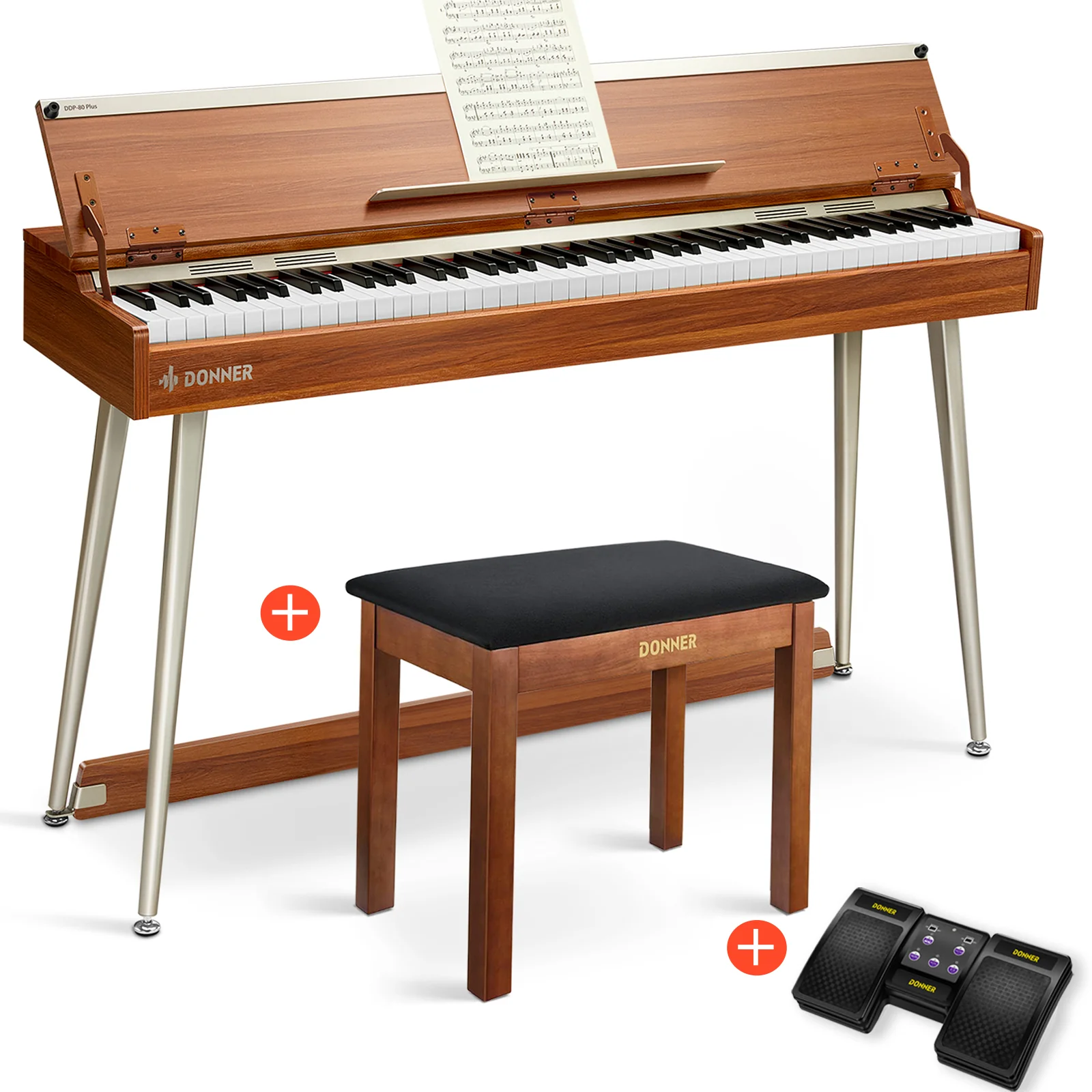 Donner DDP-80 PLUS Pianoforte digitale con coperchio semiaperto - Image 3