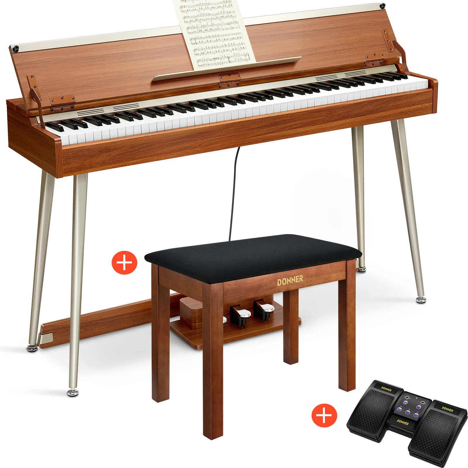 Donner DDP-80 PLUS Pianoforte digitale con coperchio semiaperto - Image 5