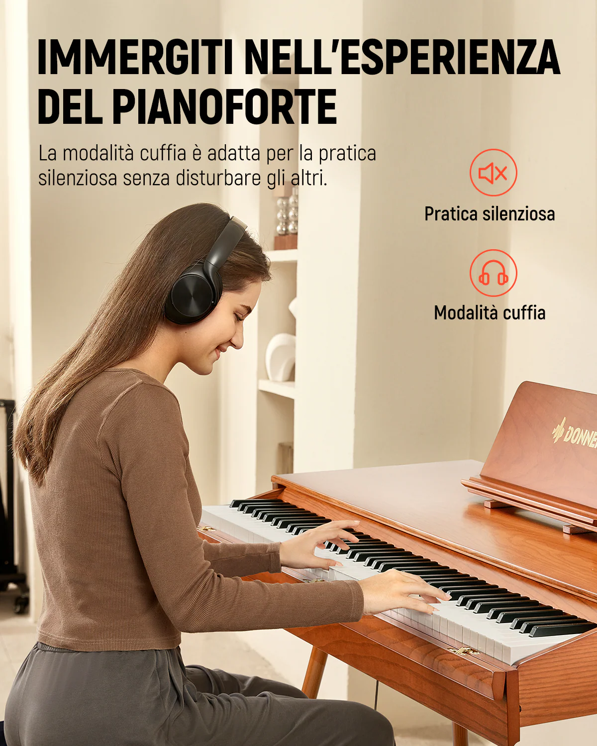 Donner DDP-80 Pro Pianoforte digitale con design retrò - Image 8