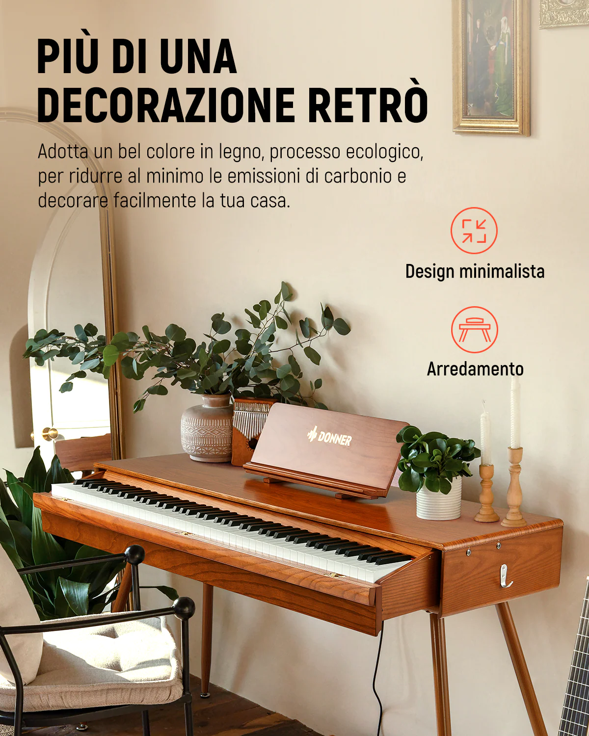 Donner DDP-80 Pro Pianoforte digitale con design retrò - Image 9