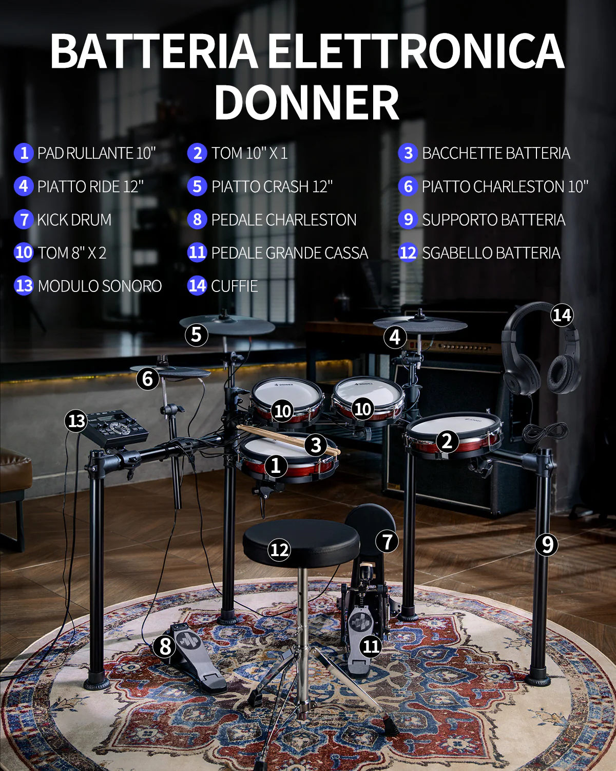 Donner DED-200 MAX  Batteria Elettronica - Image 8