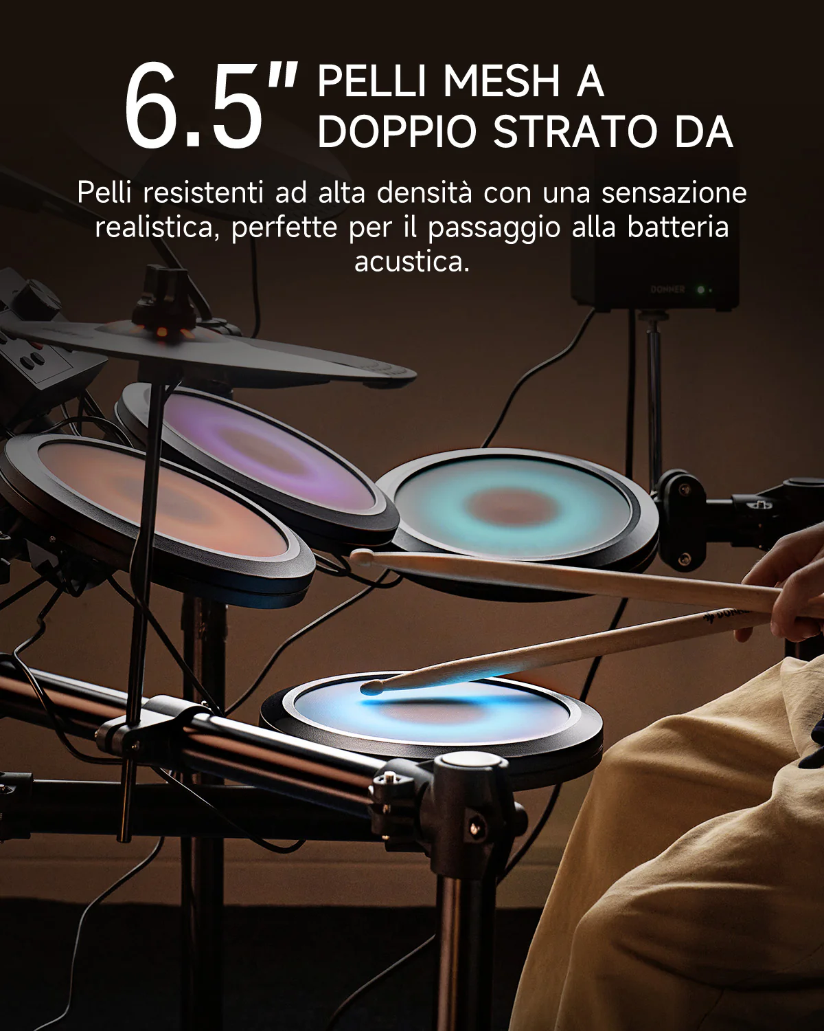 Donner DED-70L Batteria elettronica con luci LED - Image 5