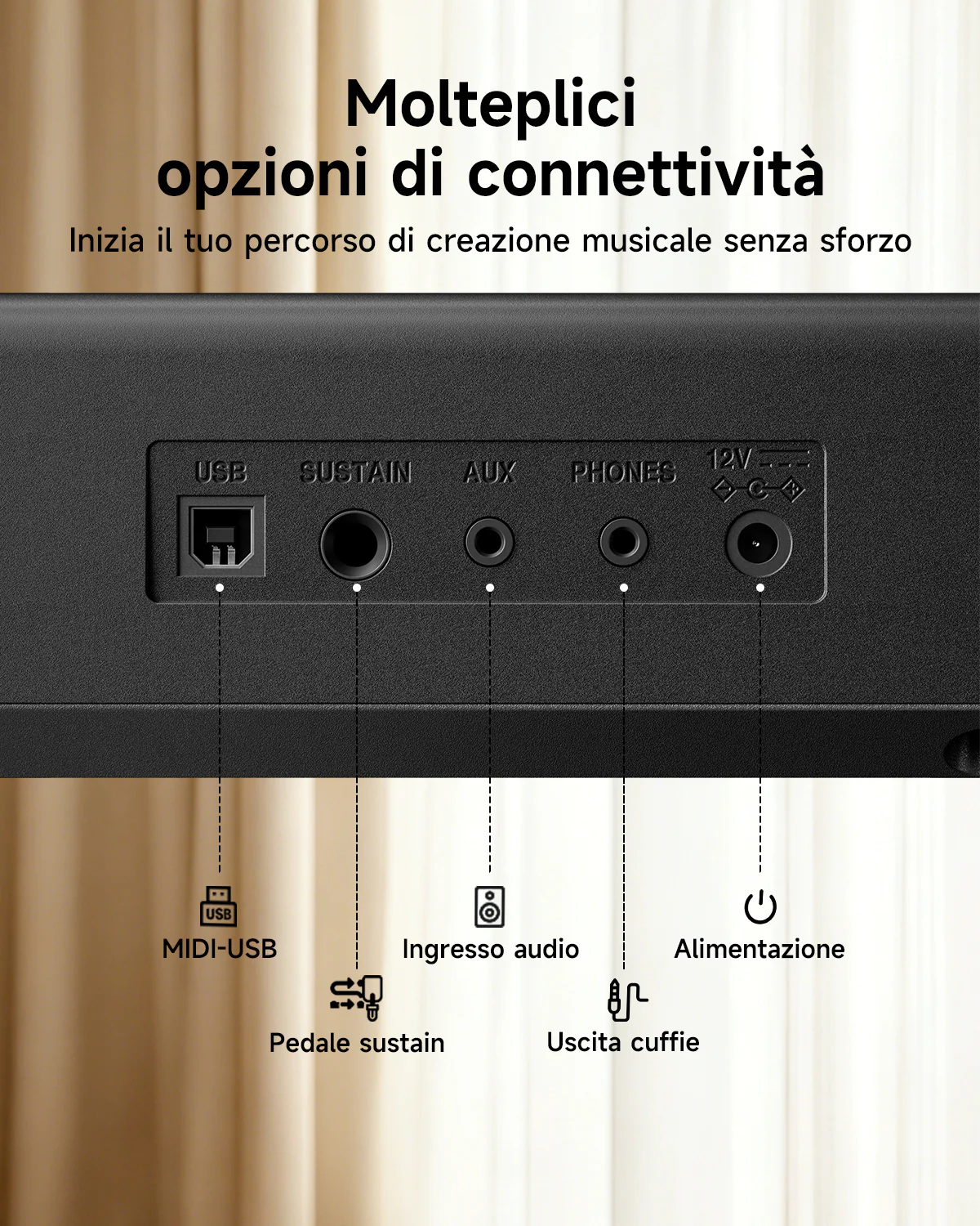 Donner DEP-07 pianoforte digitale portatile a 88 tasti semipesati - Image 9