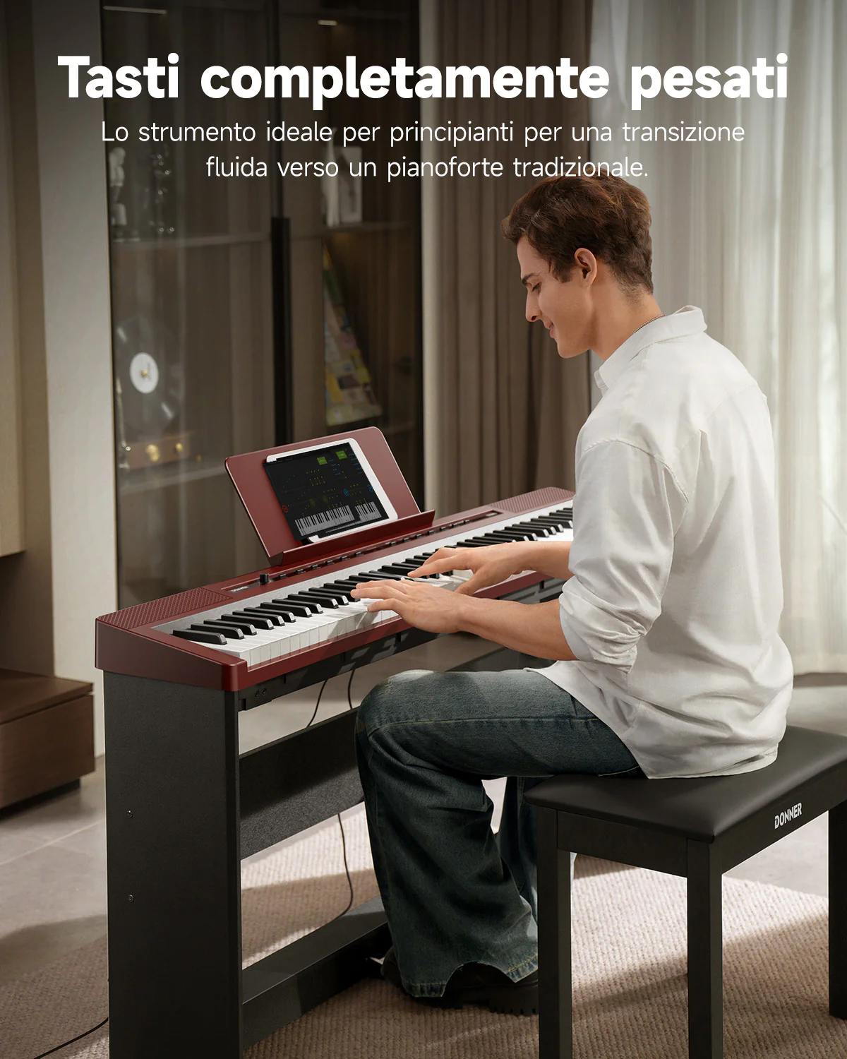 Donner DEP-16S Pianoforte digitale in acciaio pesato - Image 16