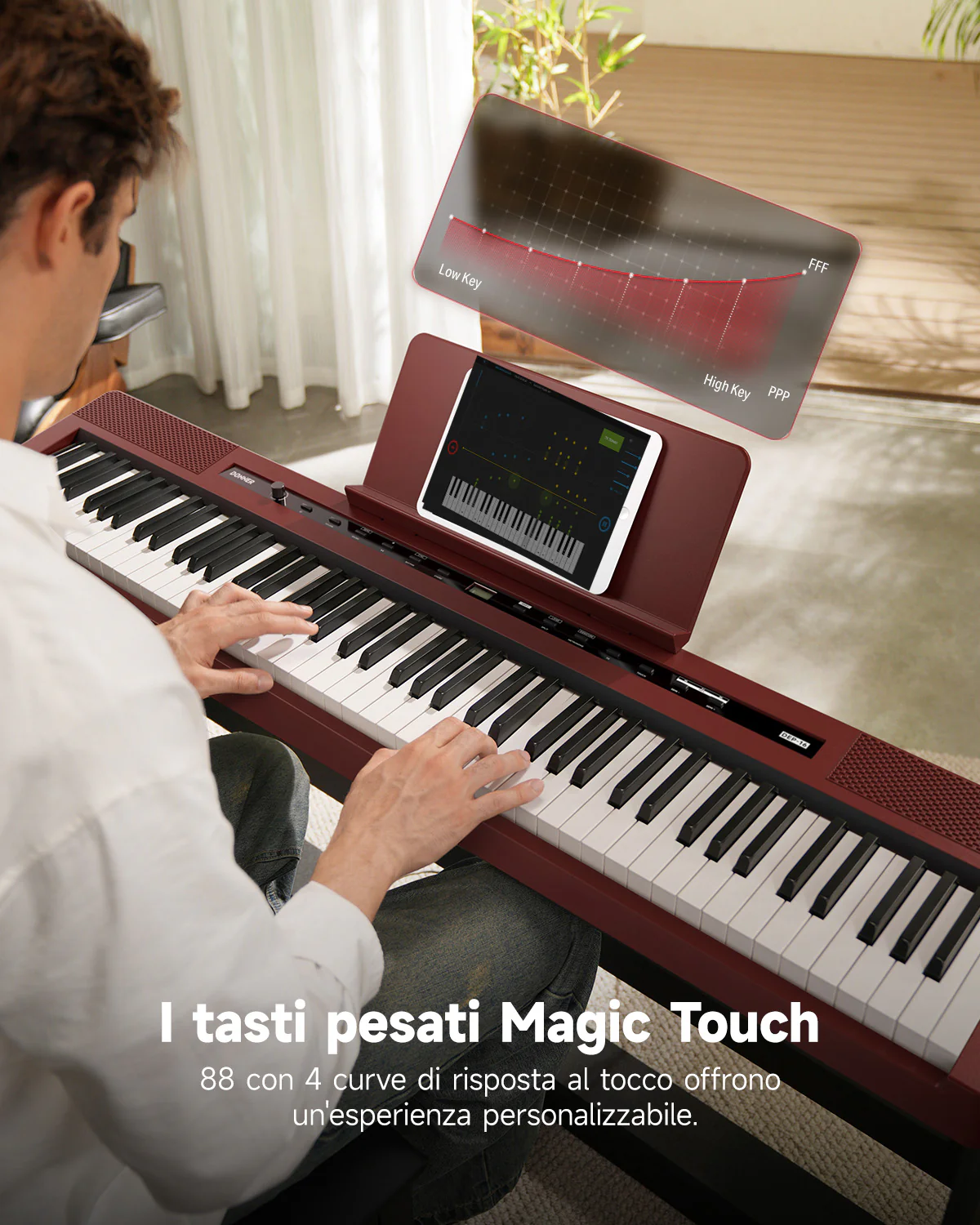 Donner DEP-16S Pianoforte digitale in acciaio pesato - Image 17