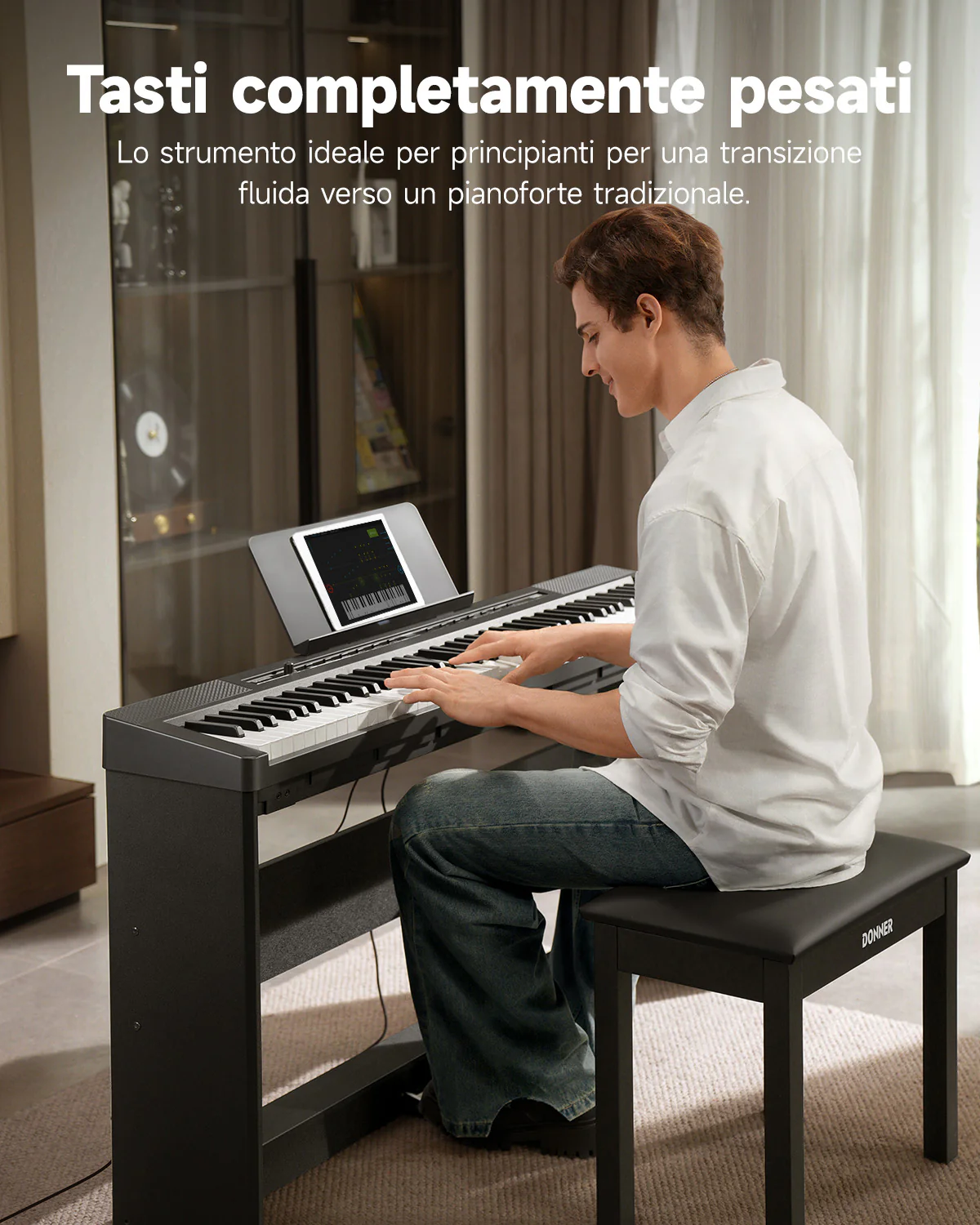 Donner DEP-16S Pianoforte digitale in acciaio pesato - Image 6