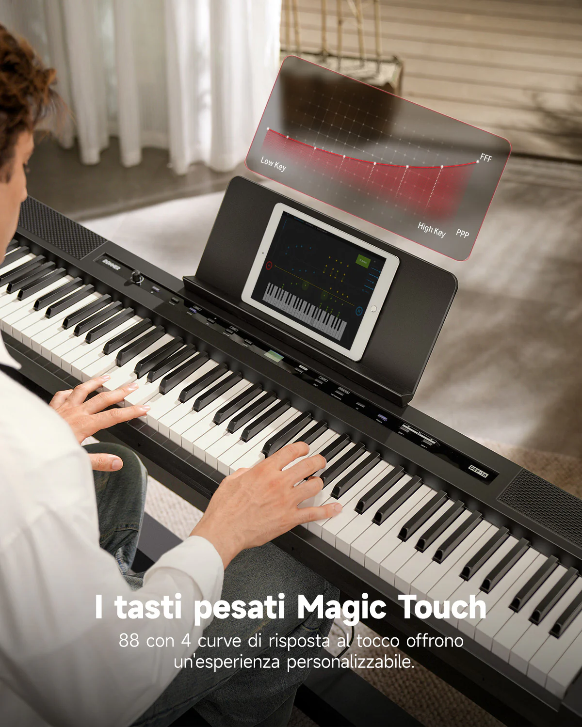Donner DEP-16S Pianoforte digitale in acciaio pesato - Image 7