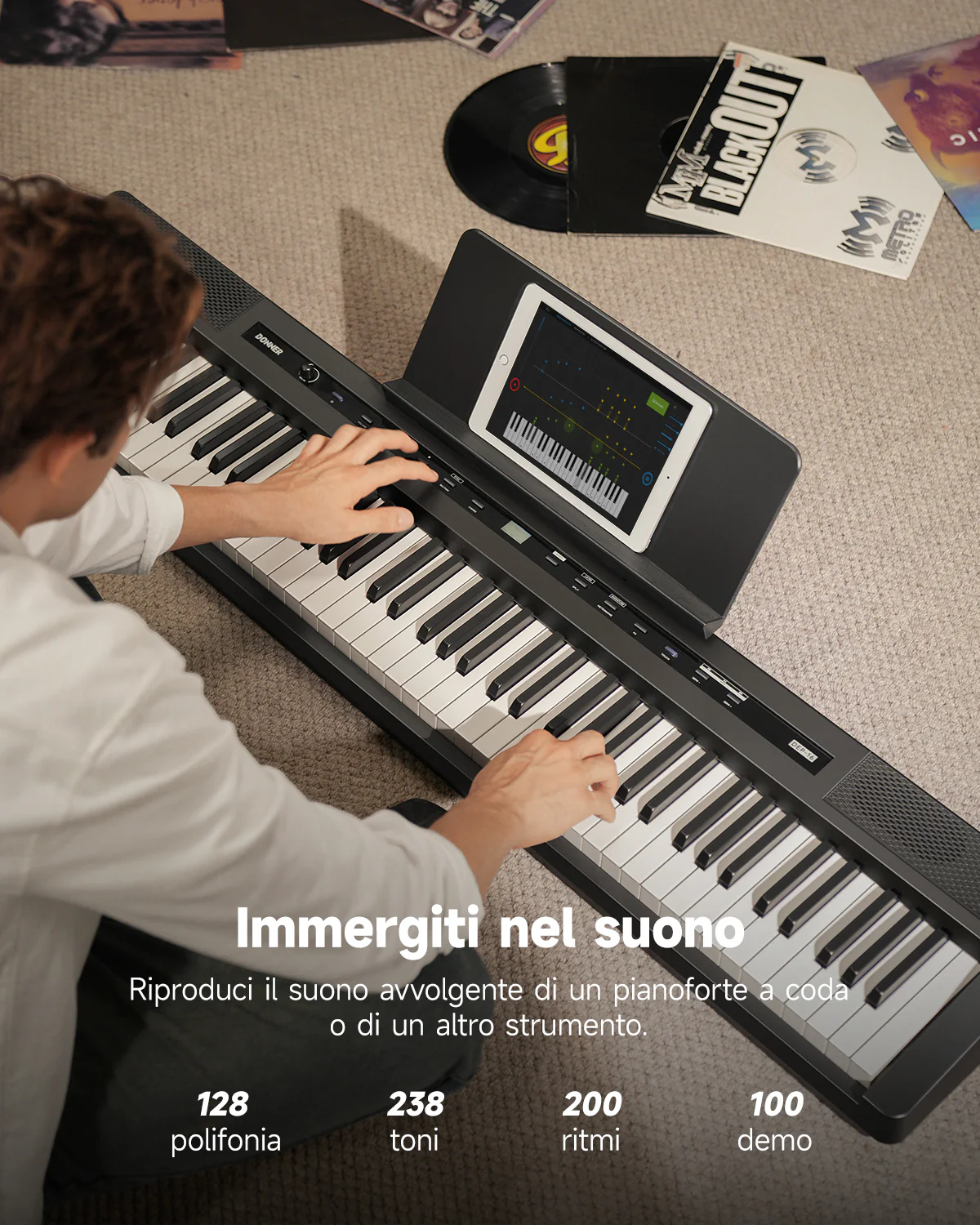 Donner DEP-16 Tastiera per pianoforte digitale elettrica 88 tasti full size pesata con pedale sustain, alimentatore - Image 4