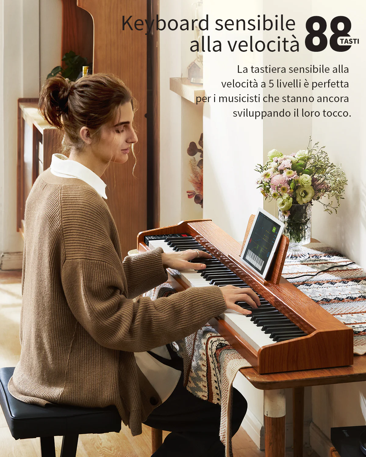 Donner DEP-1S Pianoforte digitale in  semi-pesato - Image 15