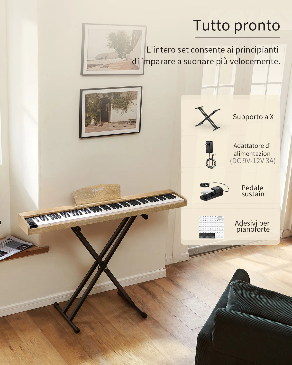 Donner DEP-1S Pianoforte digitale in  semi-pesato - Image 40