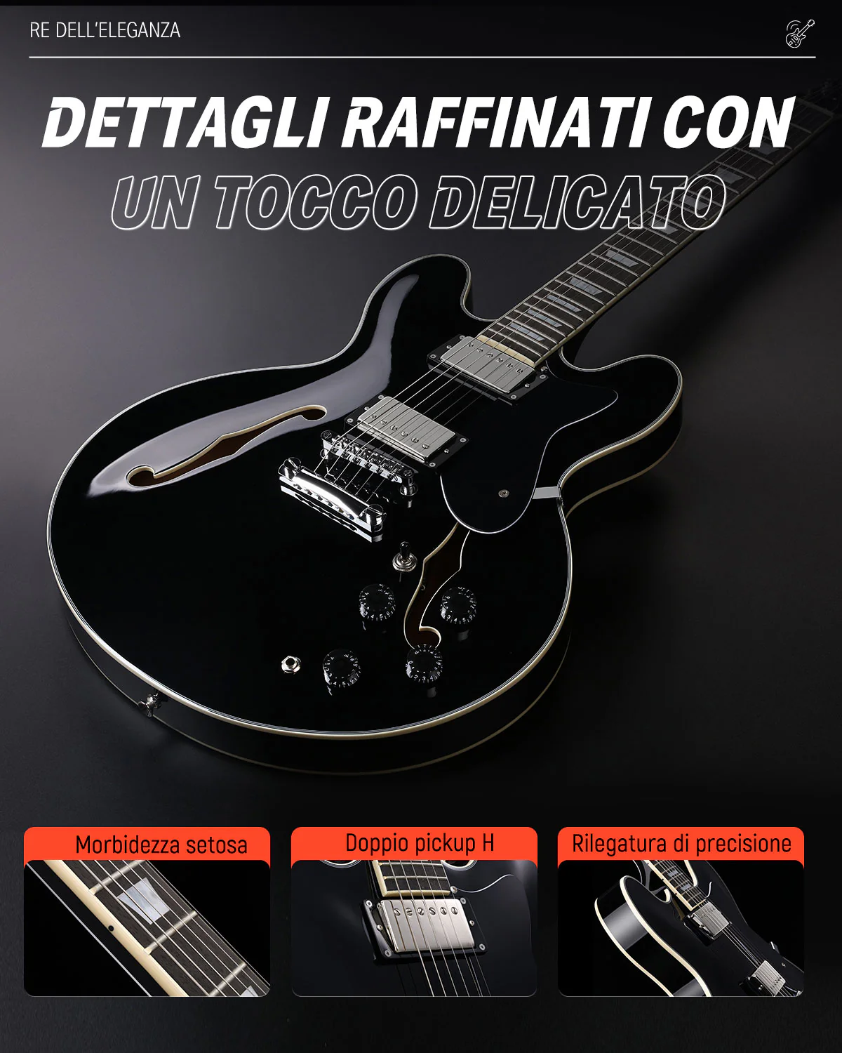 Donner DJP-1000 Chitarra elettrica jazz - Image 13