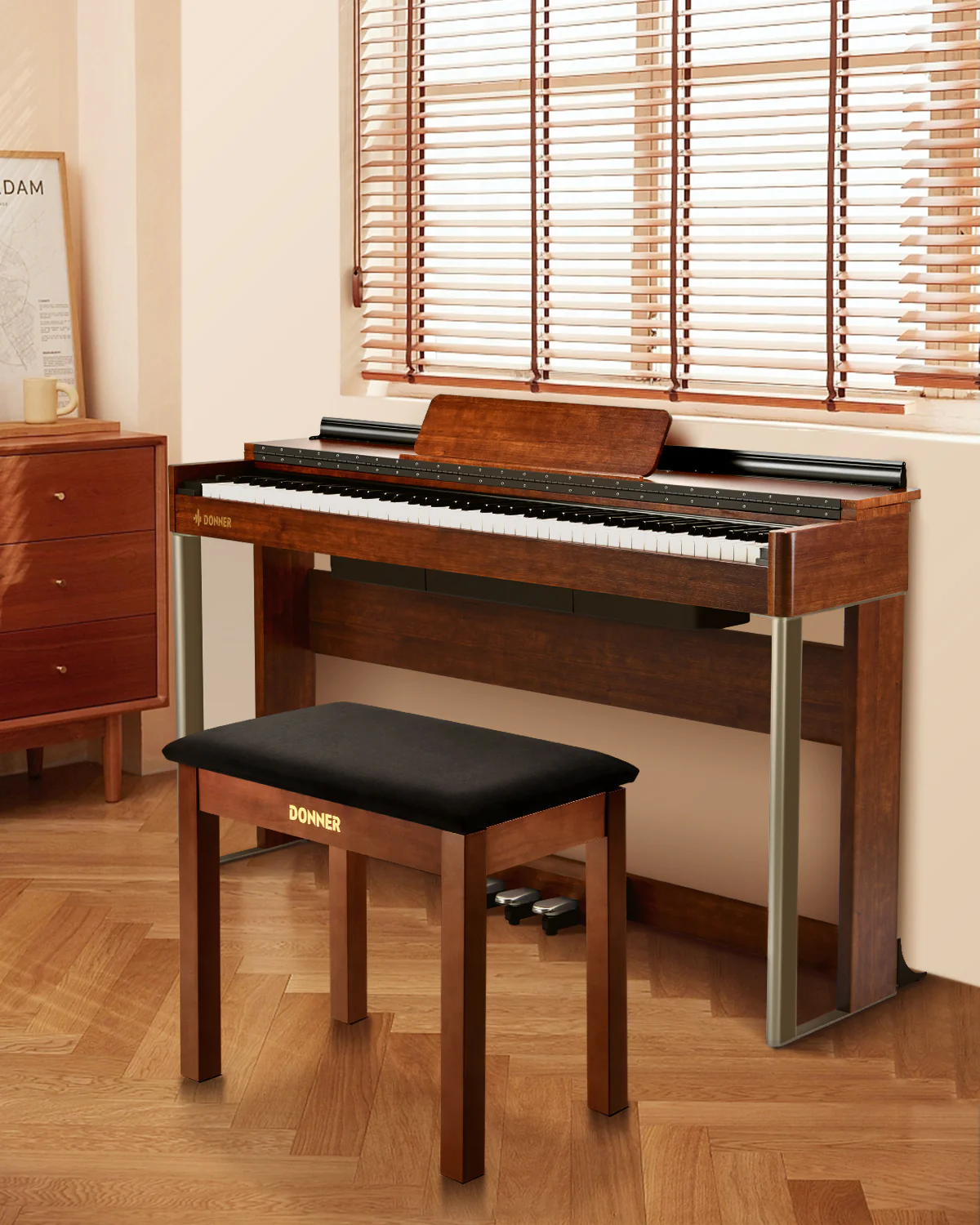 Donner DKB-10 Panca per pianoforte spaziosa - Image 4