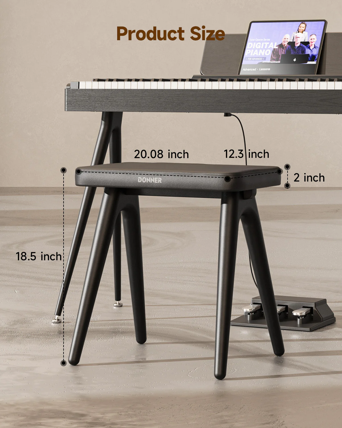 Donner DKB-100 Panca per pianoforte in legno massello Home Style - Image 7