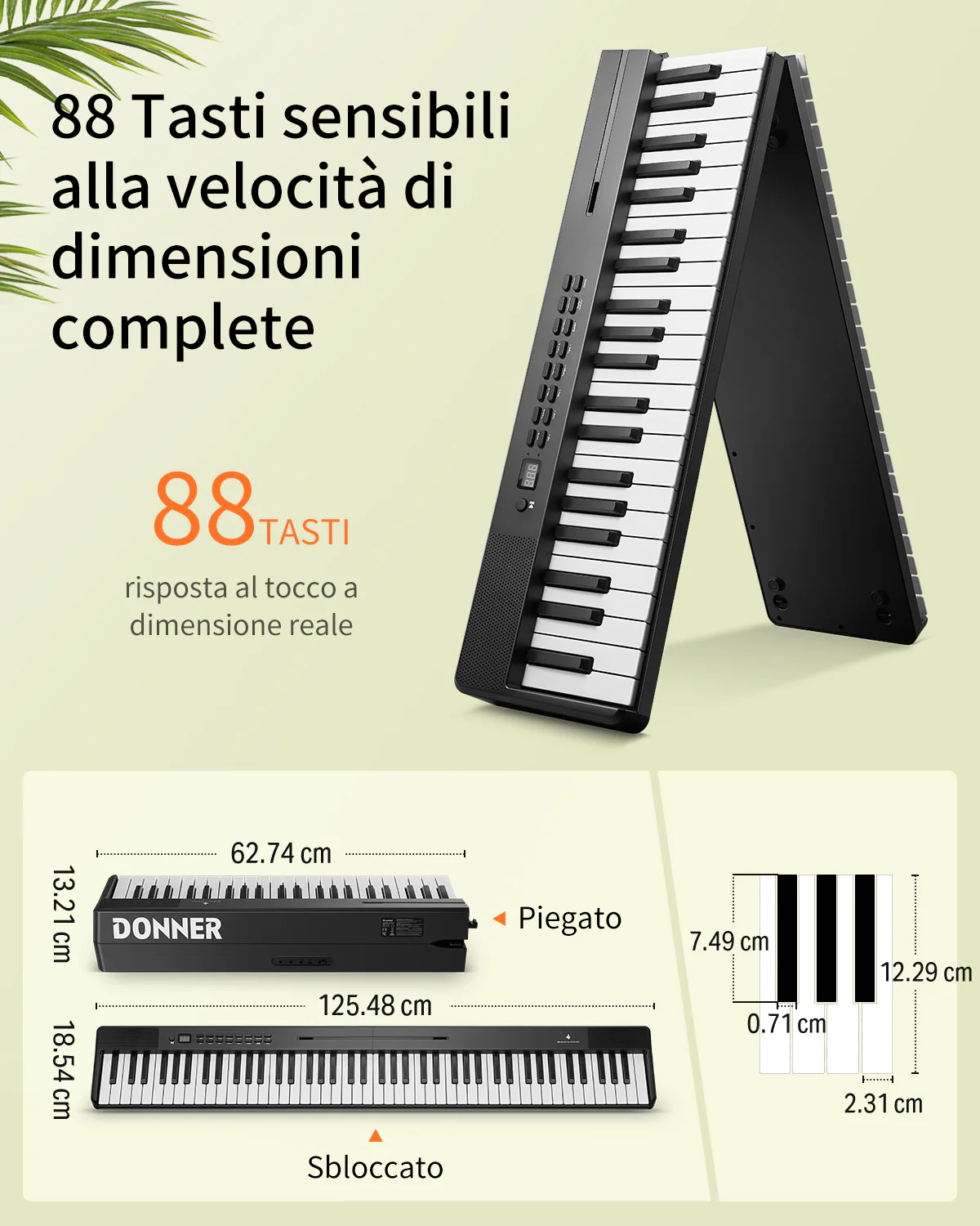 Donner DP-10 Pianoforte digitale portatile e pieghevole - Image 6