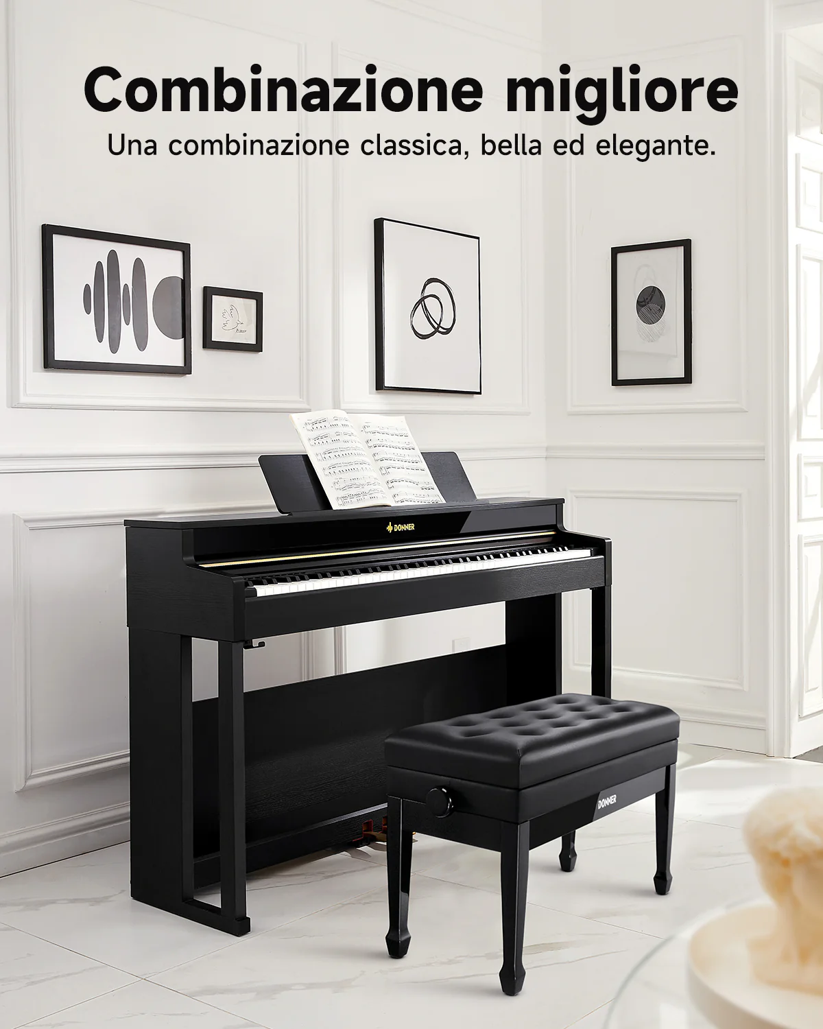 Donner Panca per pianoforte a due posti regolabile in altezza - Image 3
