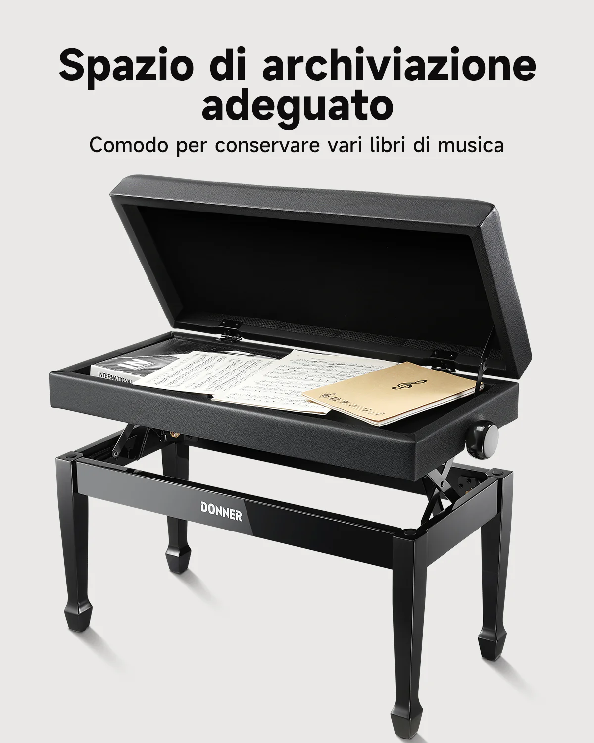 Donner Panca per pianoforte a due posti regolabile in altezza - Image 4