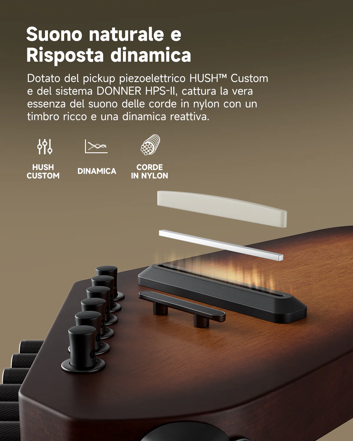 Donner HUSH C Chitarra classica con corde di nylon da viaggio - Image 12
