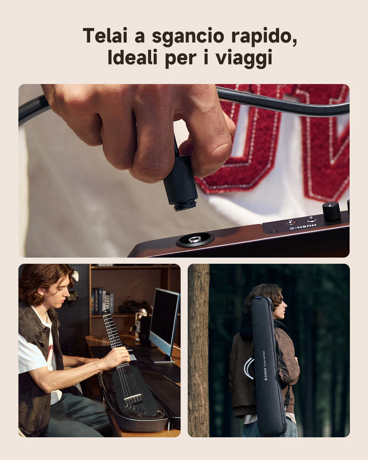 Donner HUSH C Chitarra classica con corde di nylon da viaggio - Image 21