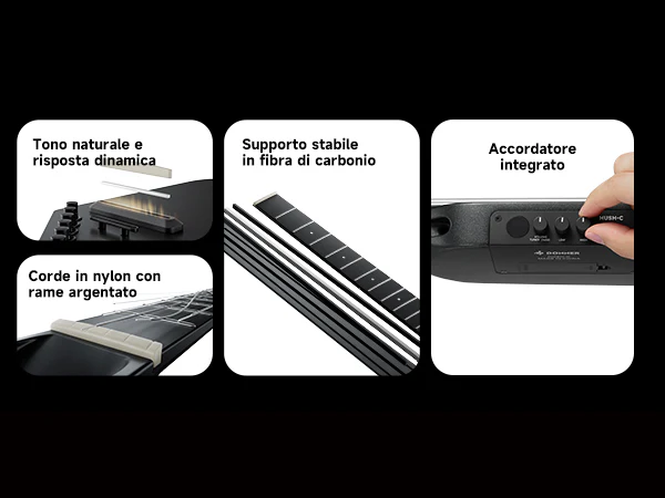 Donner HUSH C Chitarra classica con corde di nylon da viaggio - Image 23