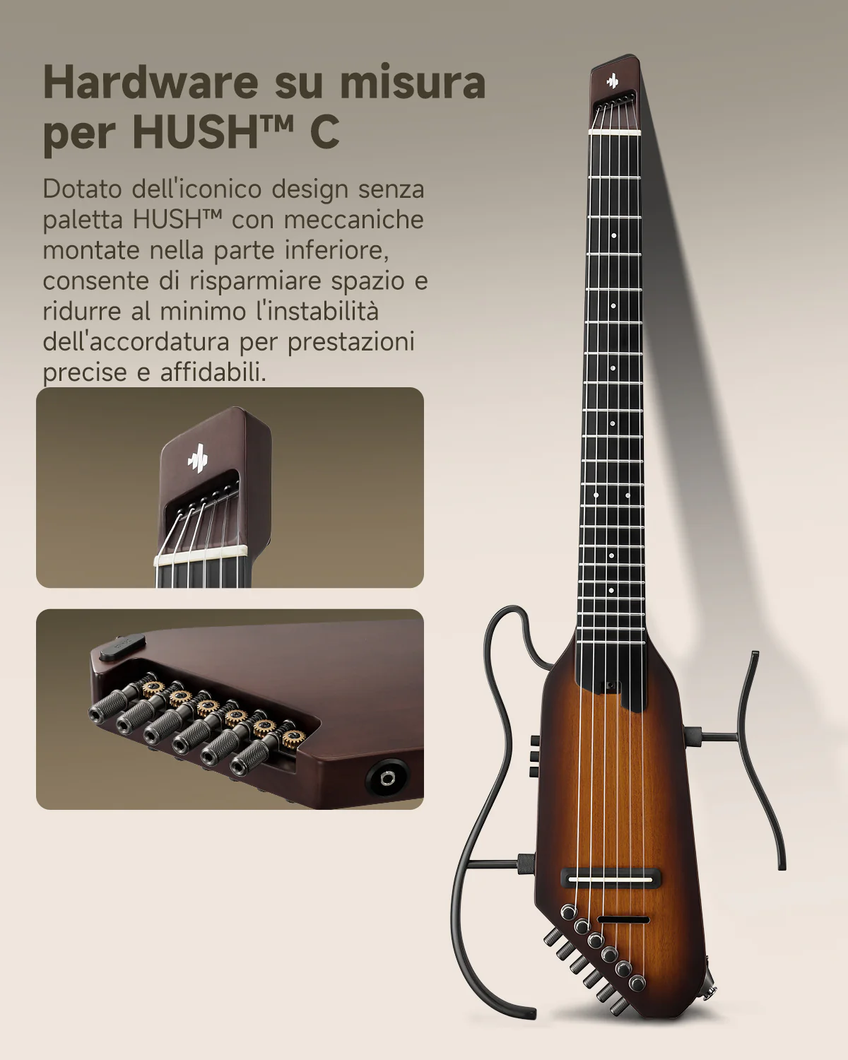 Donner HUSH C Chitarra classica con corde di nylon da viaggio - Image 5