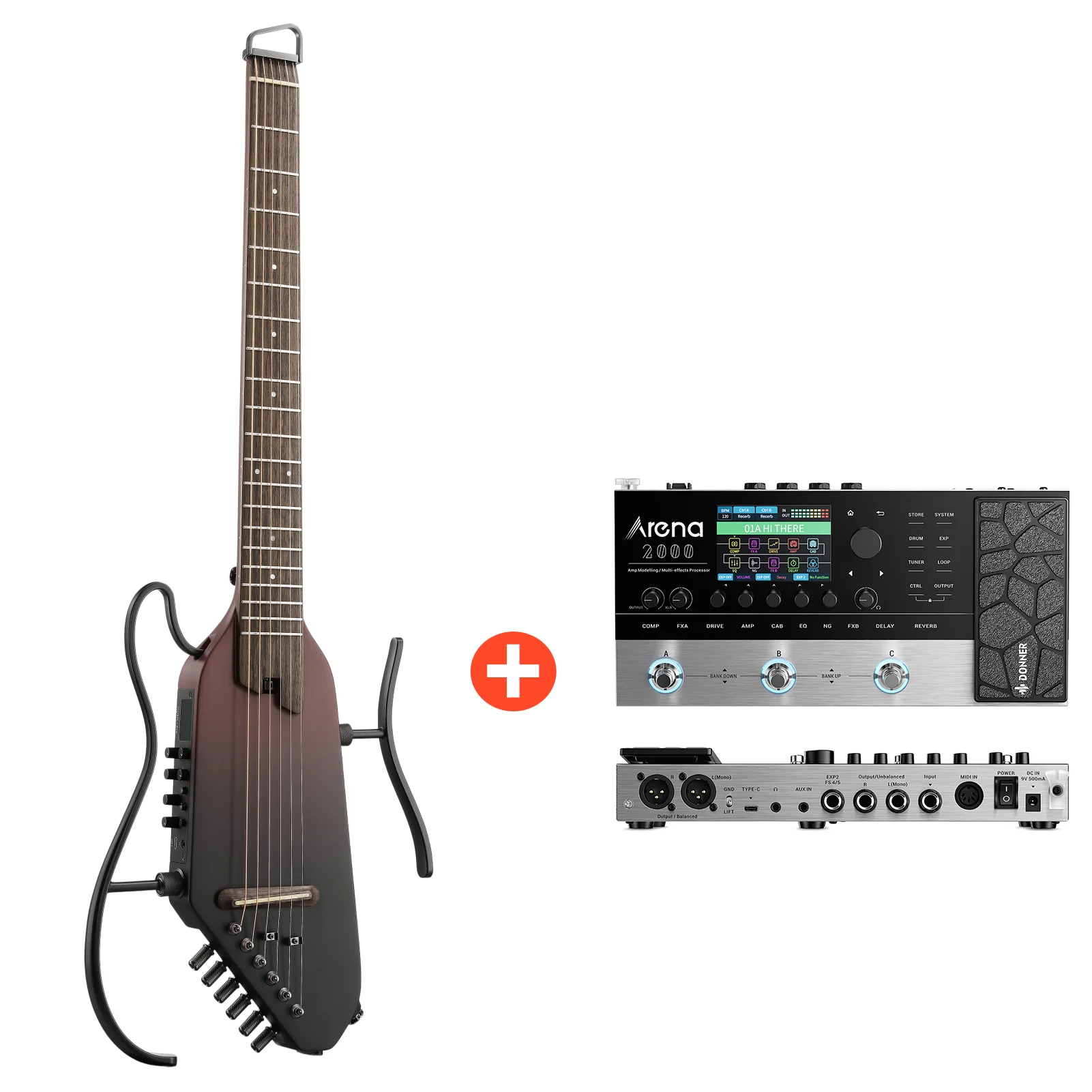 Donner HUSH I PRO Chitarra da viaggio - Image 54