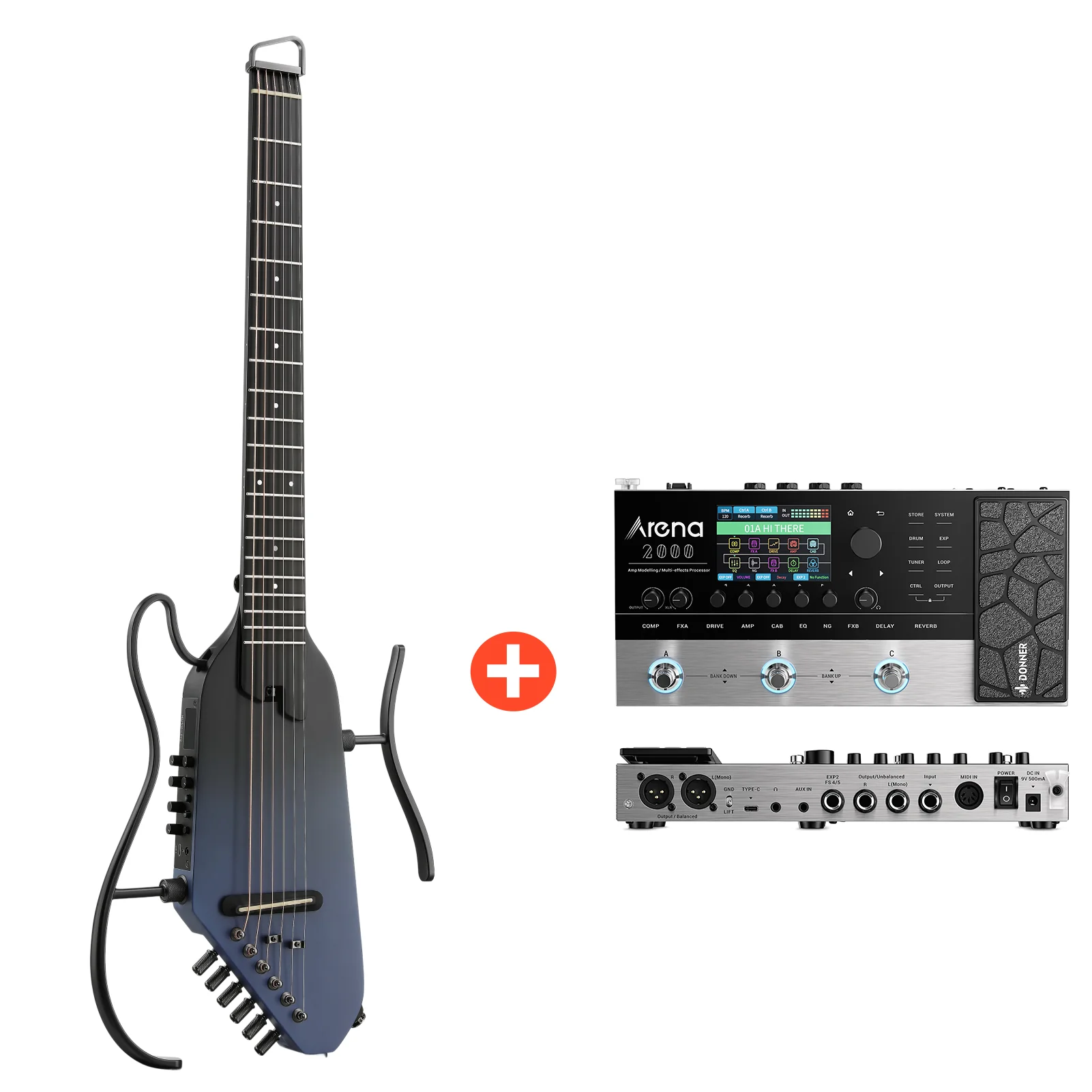 Donner HUSH I PRO Chitarra da viaggio - Image 67