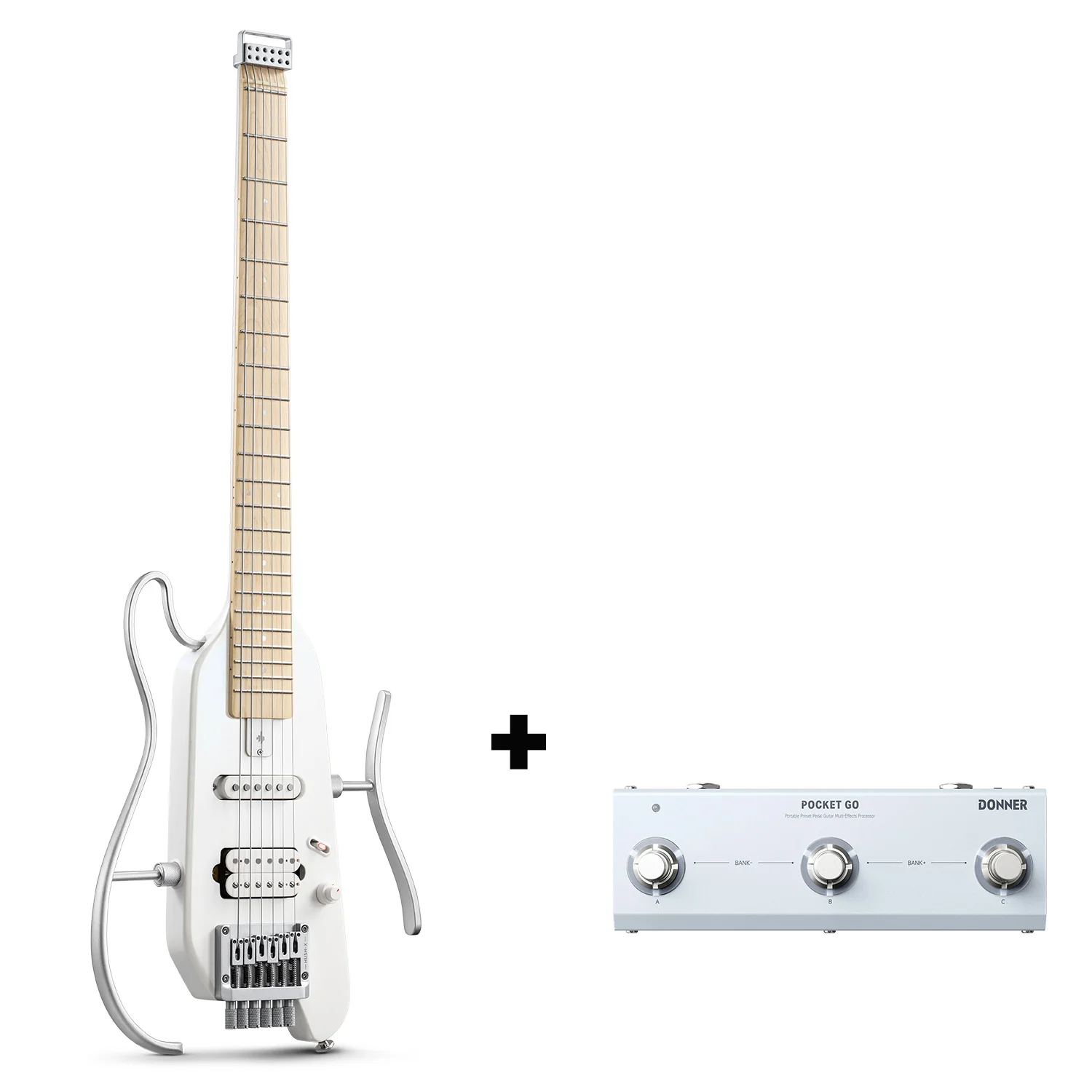 Donner HUSH X Chitarra elettrica da viaggio ultraleggera senza testa - Image 5